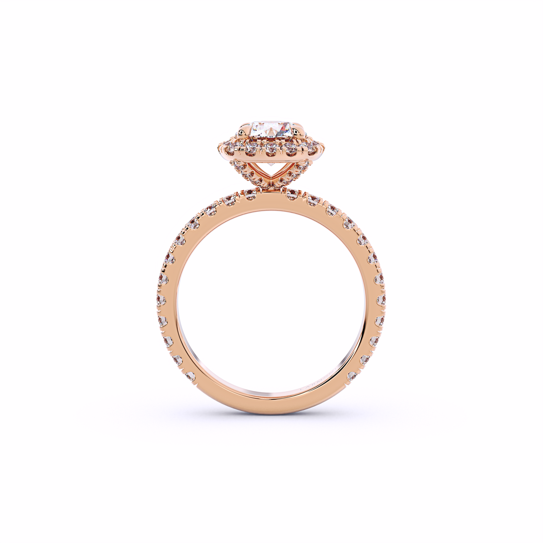 ODYSSEY Thin Round Halo Engagement Ring