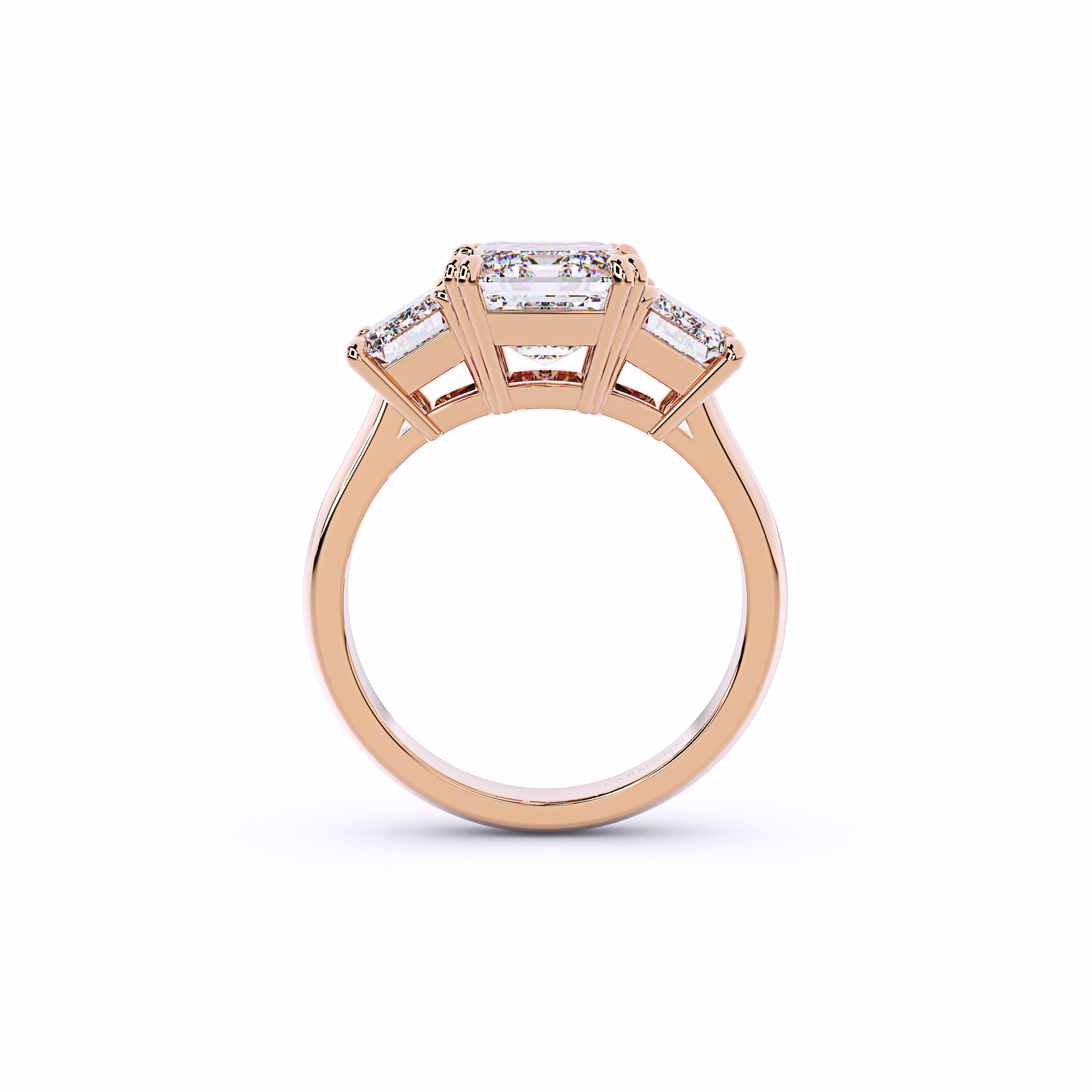 Trinity Emerald Cut Engagement Ring