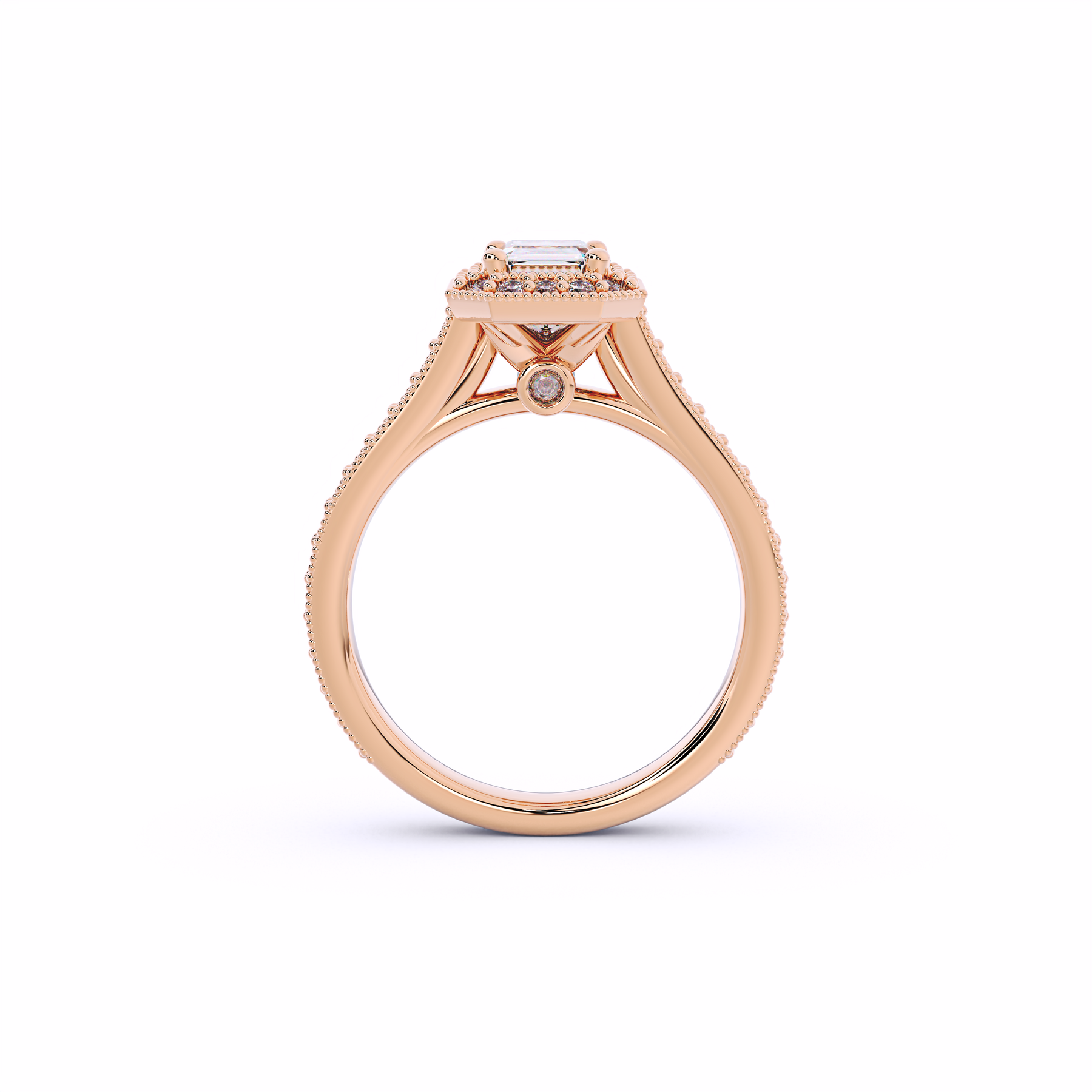 ELEMENT Emerald Cut Halo Engagement Ring