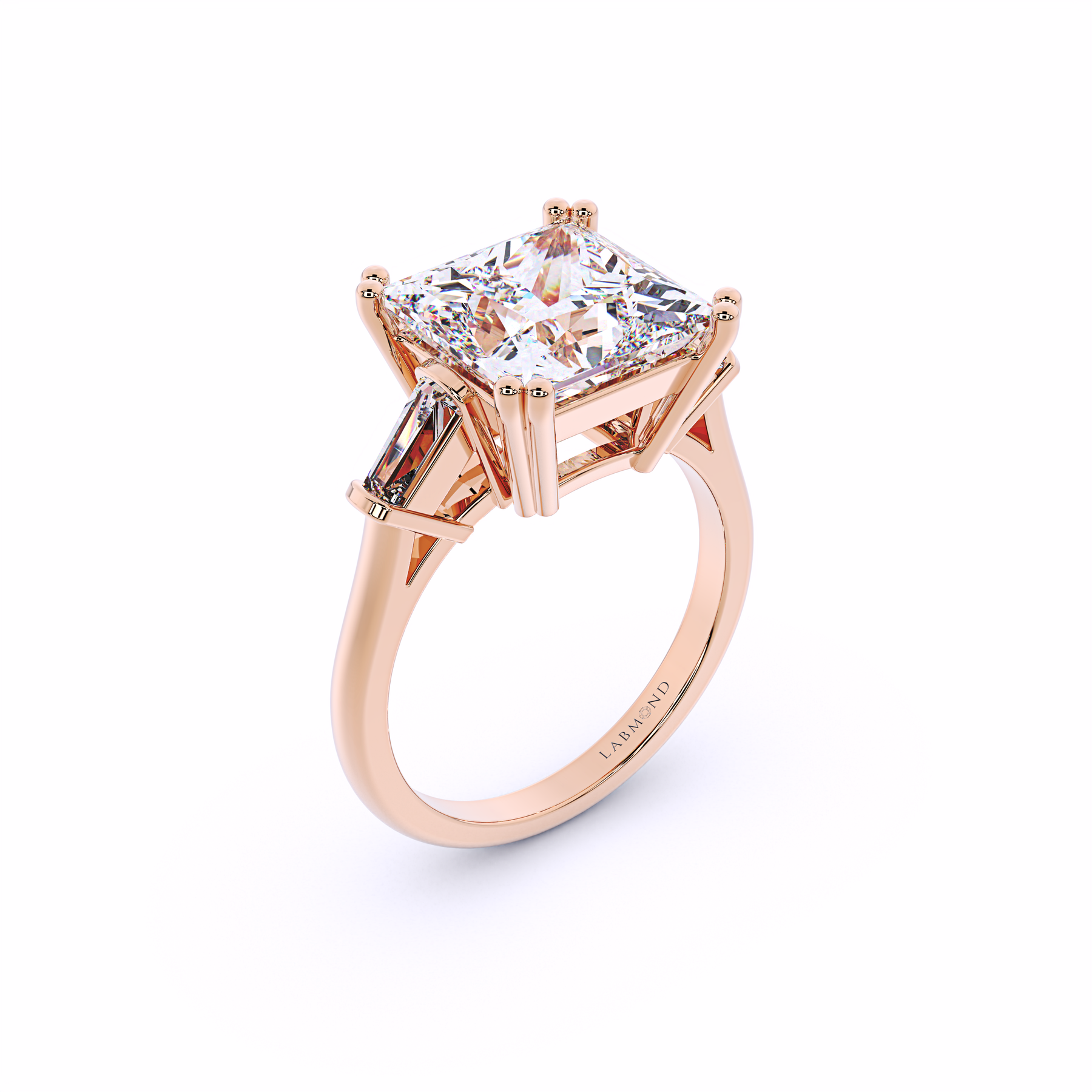 ALLURE Princess Cut Ring with Tapered Baguettes