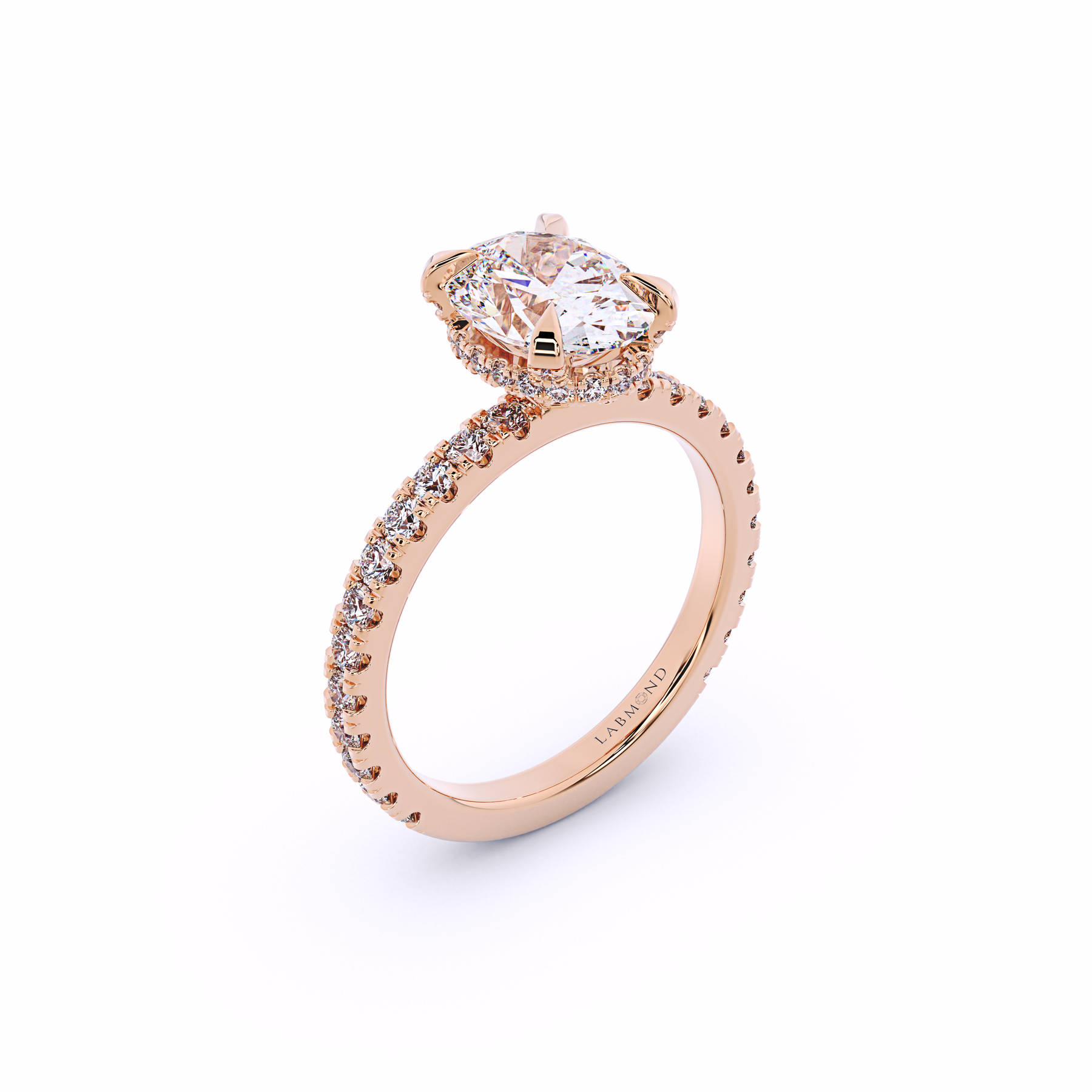 CLAUDIA Oval Hidden Halo Engagement Ring
