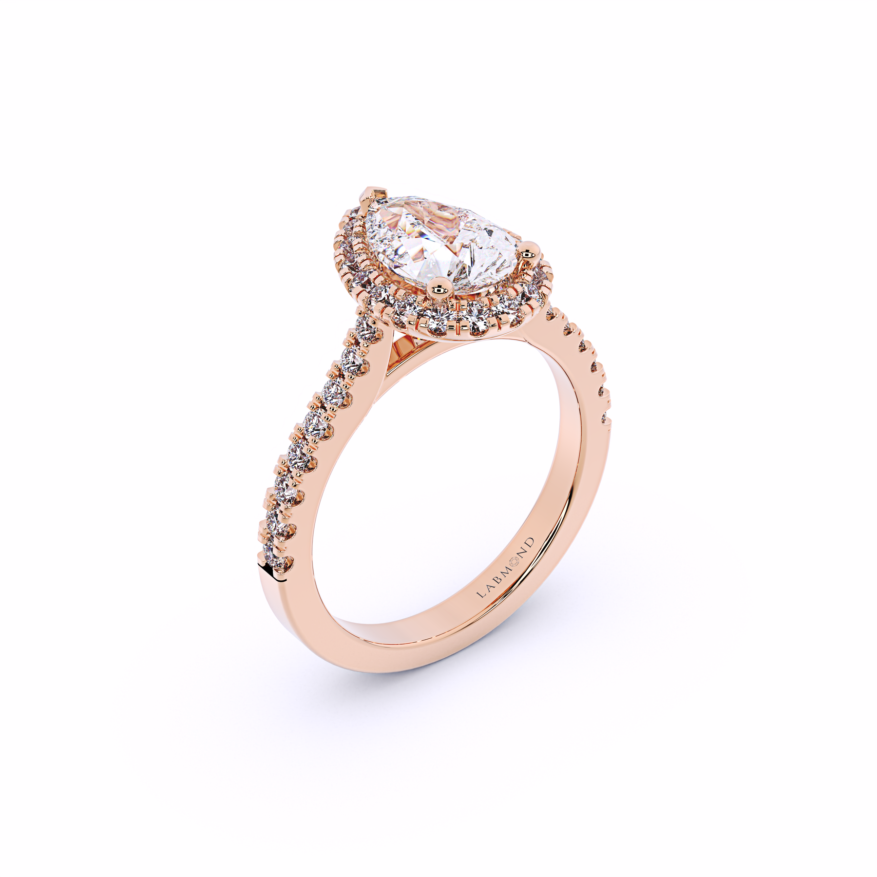 DAWN Pear Shape Halo Engagement Ring
