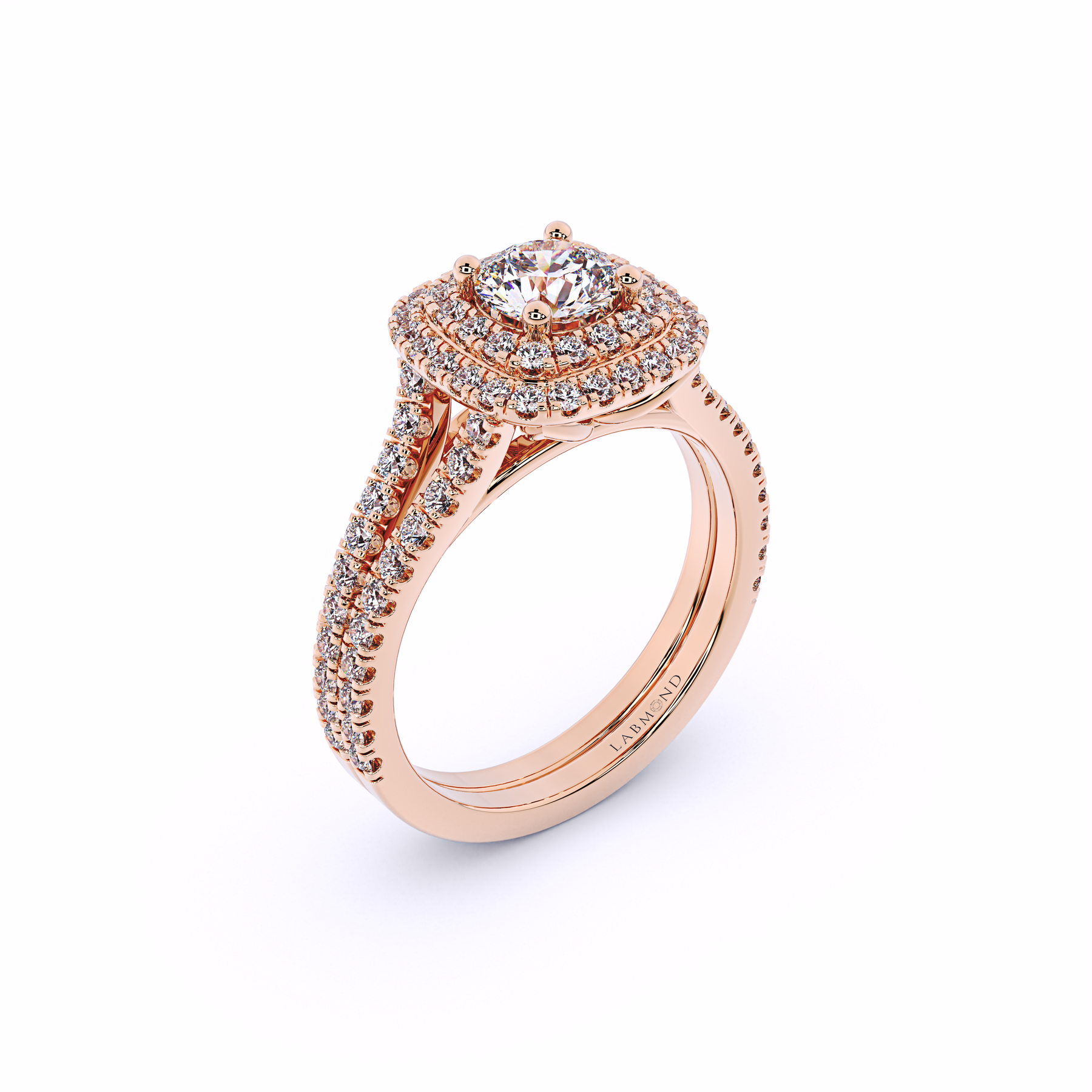 DESTINY Round Double Halo Engagement Ring