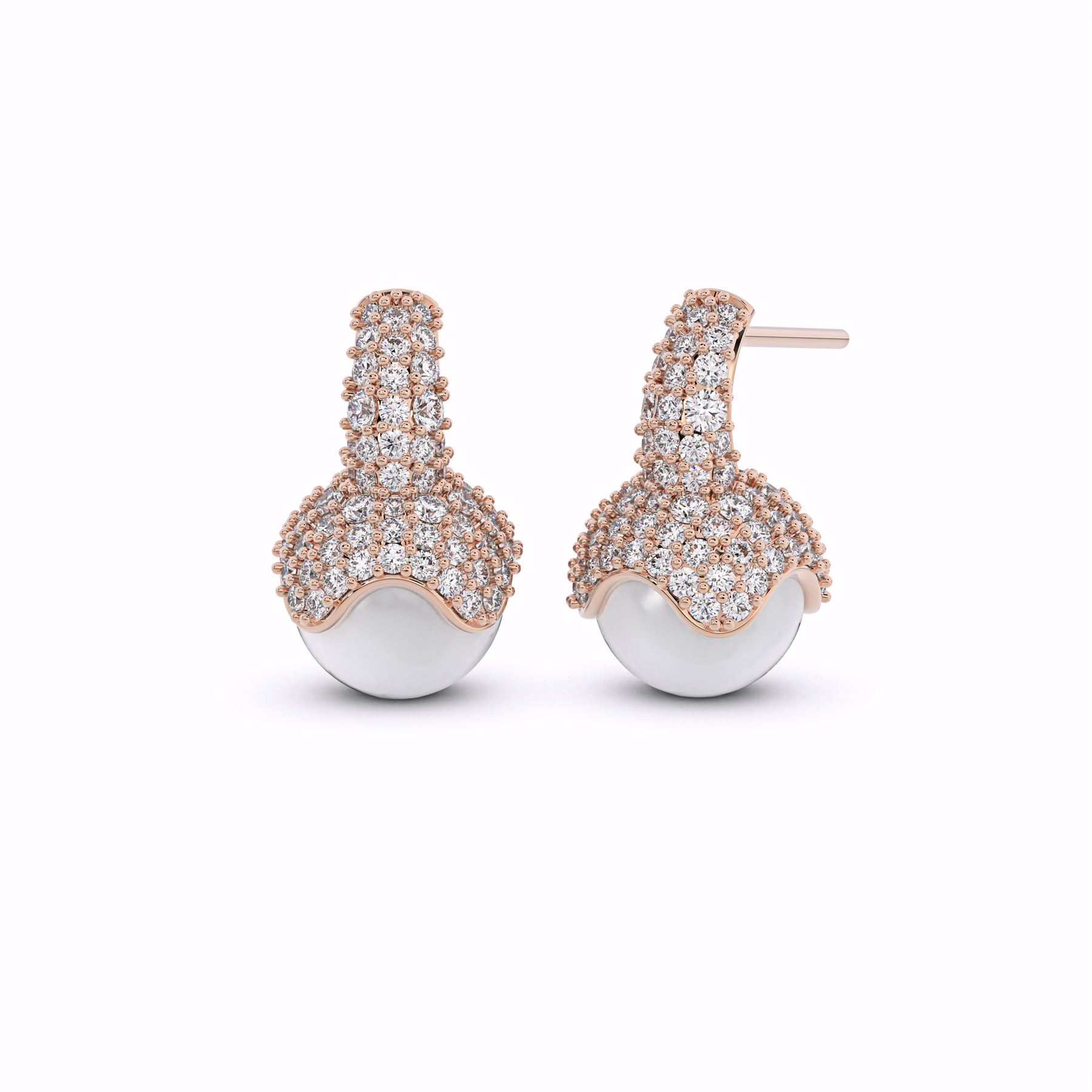 LUNA Diamond and Pearl Drop Earrings