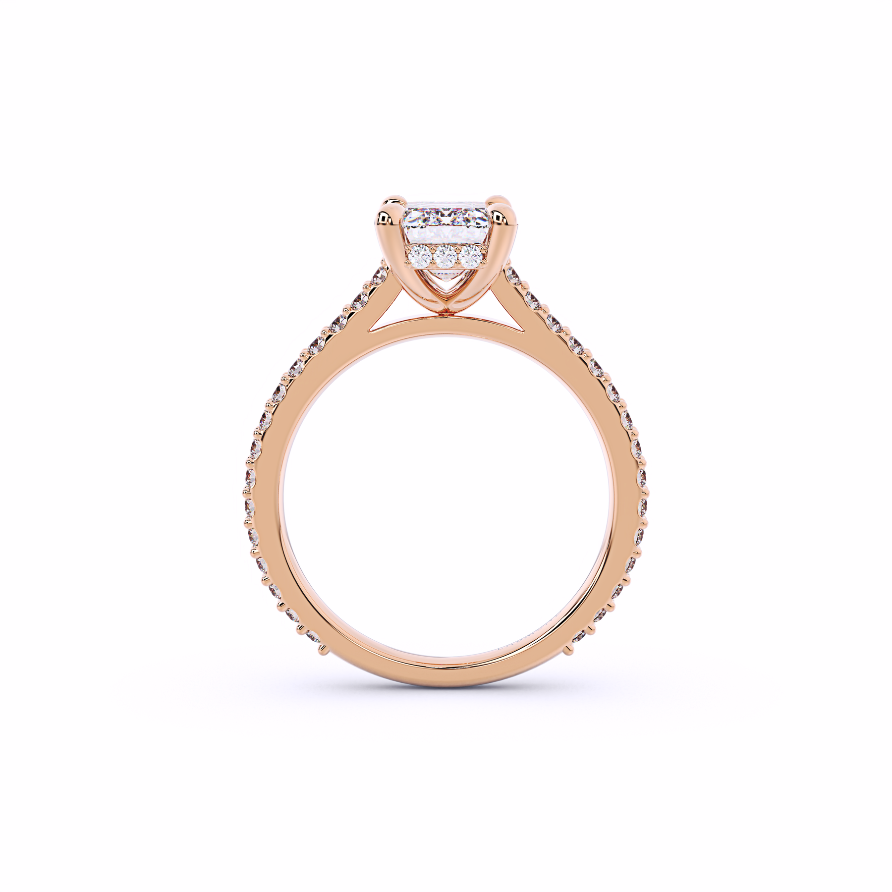 DUKE Emerald Cut Hidden Halo Engagement Ring