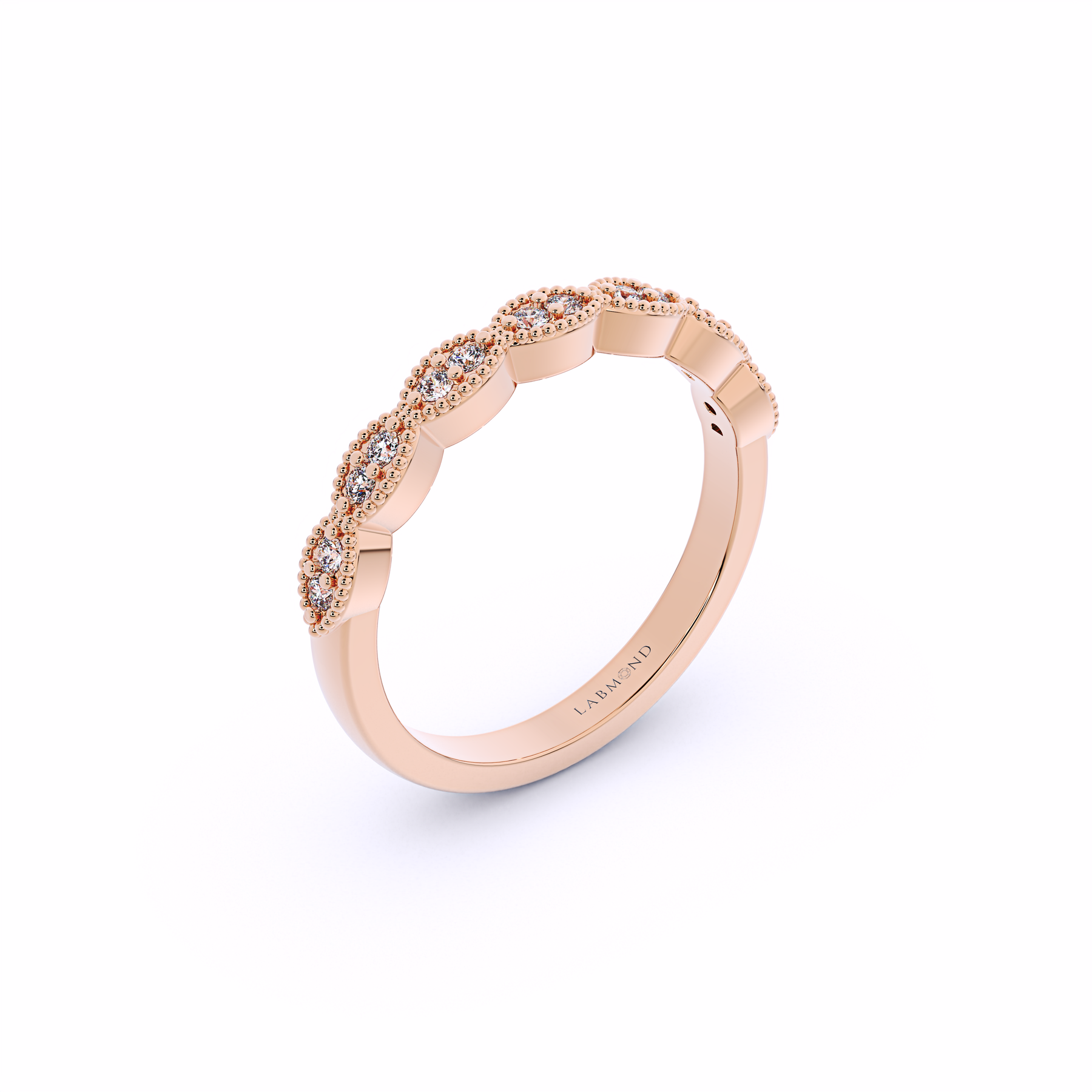 FANTASIA Marquise Shank Half Eternity Wedding Band