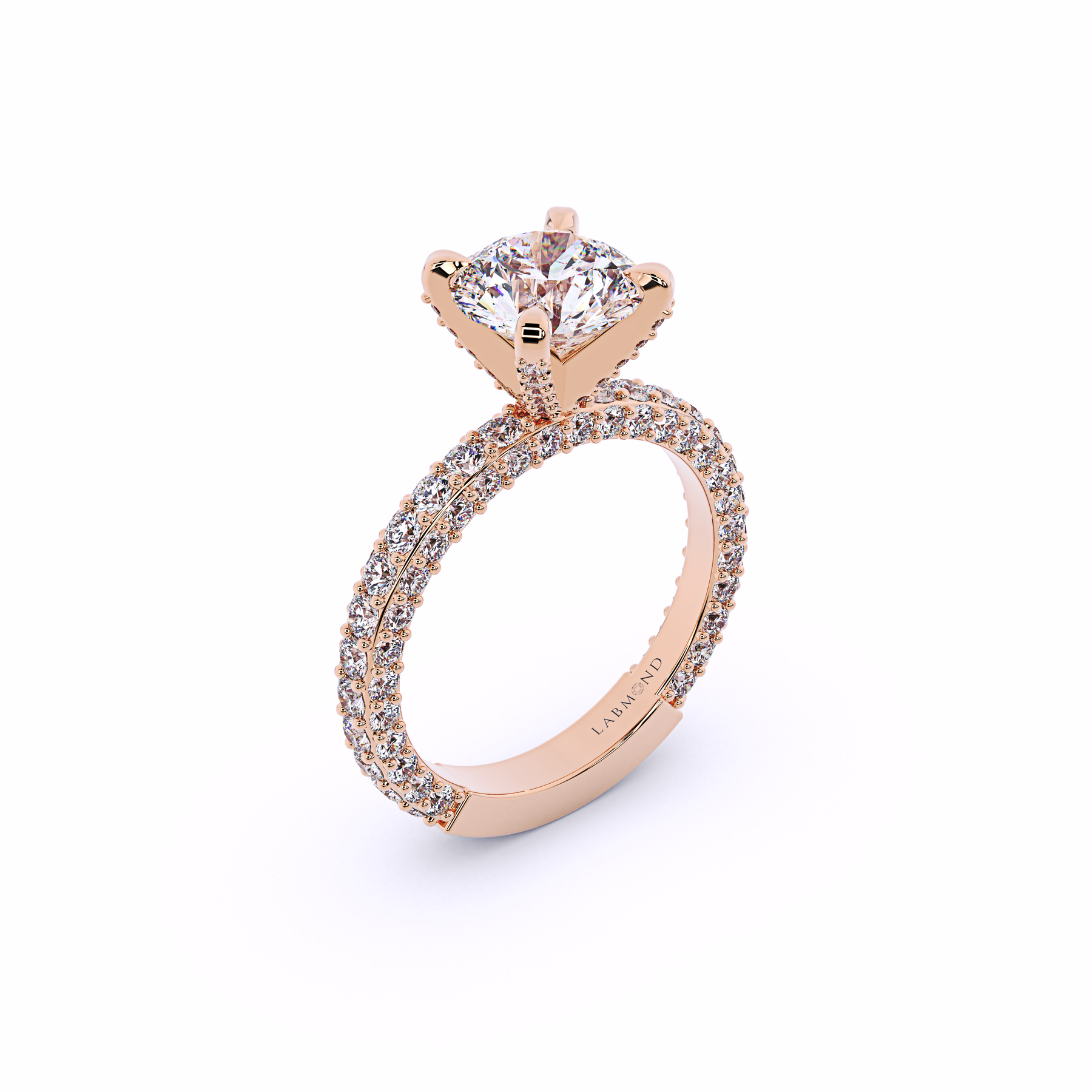 MANGUSTA Round Micro Pavé Solitaire Engagement Ring