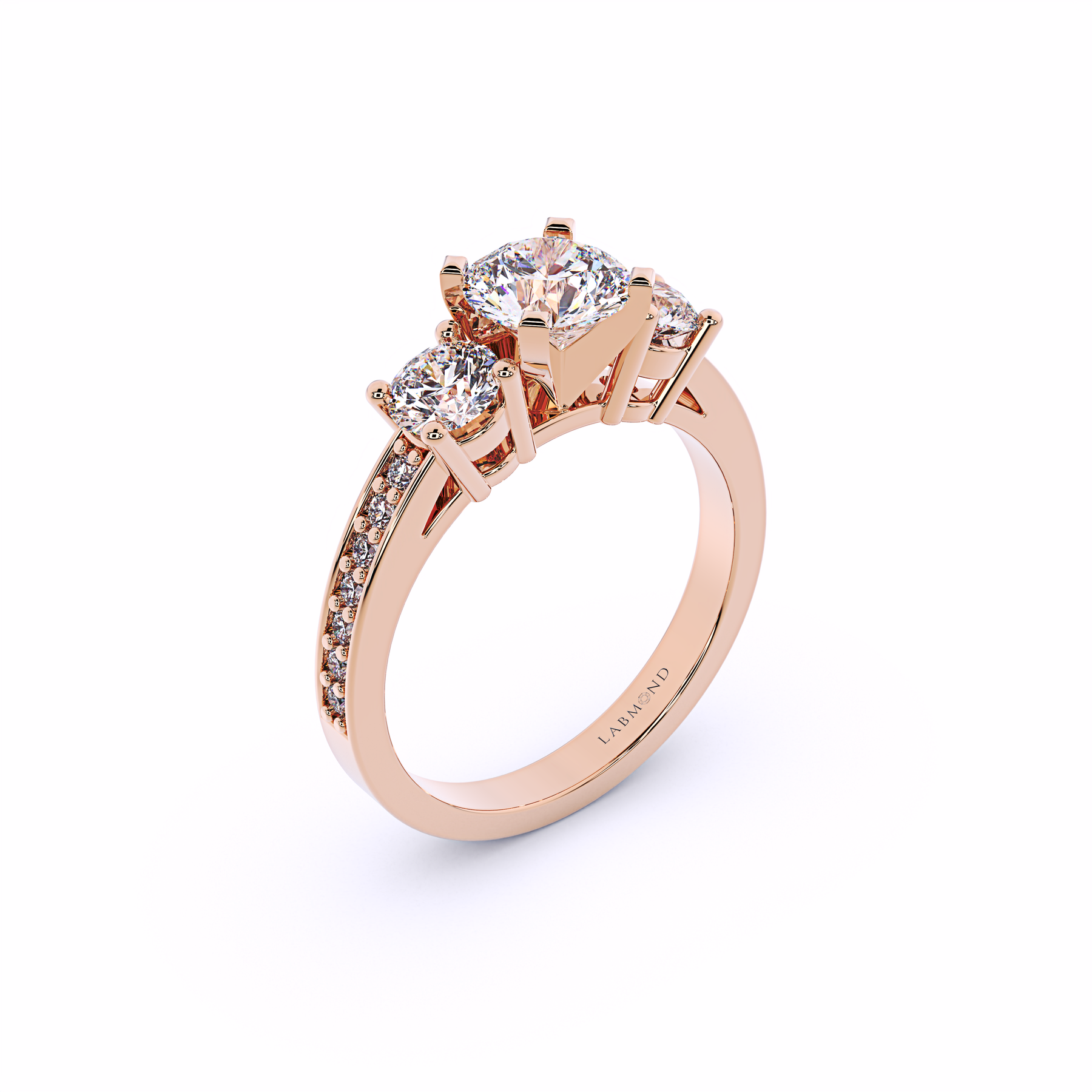 MEGAN Trinity Three Stone Diamond Engagement Ring