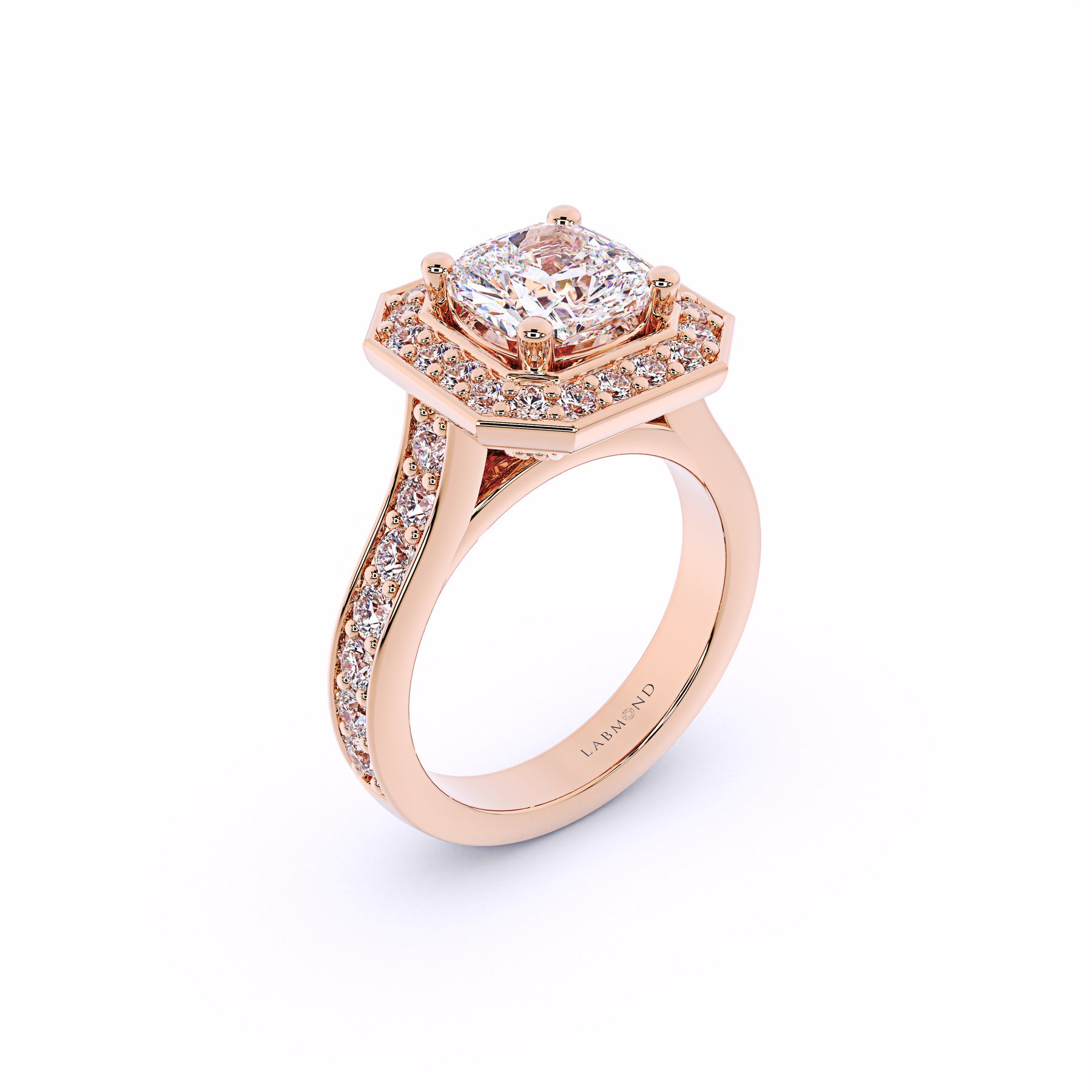 OCTAVE Cushion Comfort Halo Engagement Ring