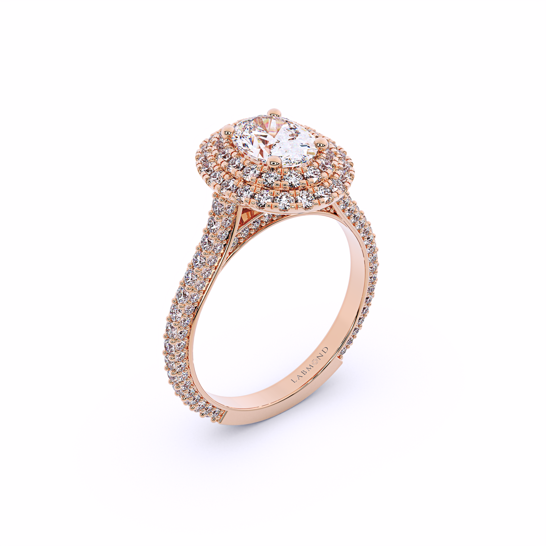ODYSSEY Oval Double Halo Engagement Ring