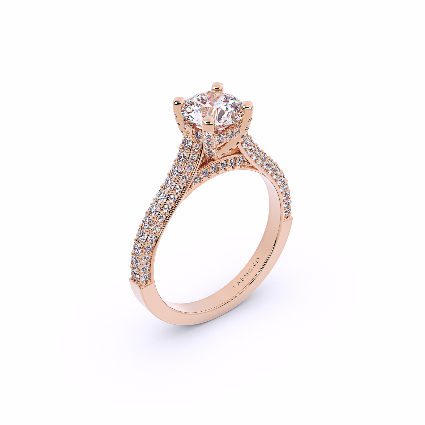 ODYSSEY Round with Under Halo Lab-Grown Diamond Ring
