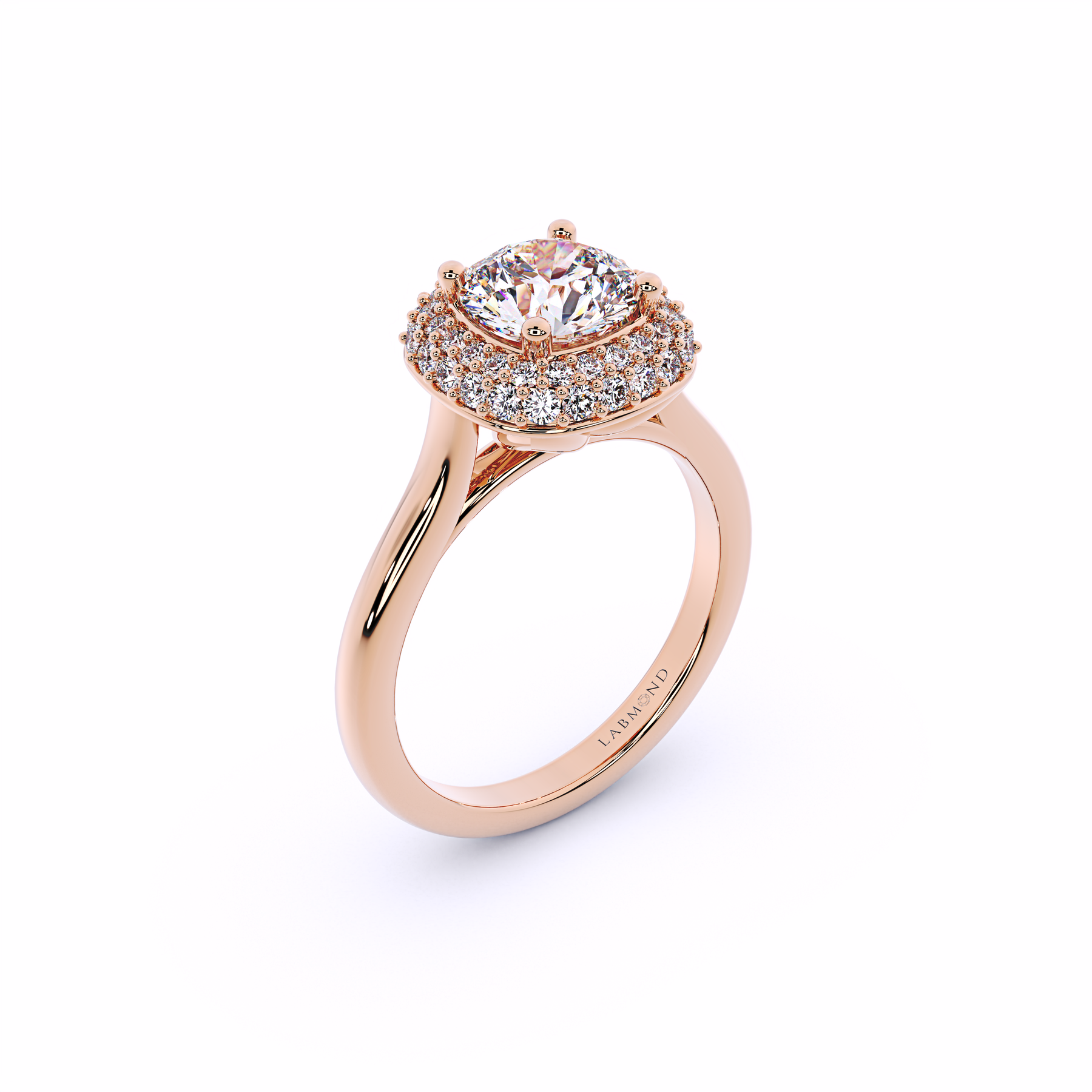 DIVERSION Round Double Halo Engagement Ring