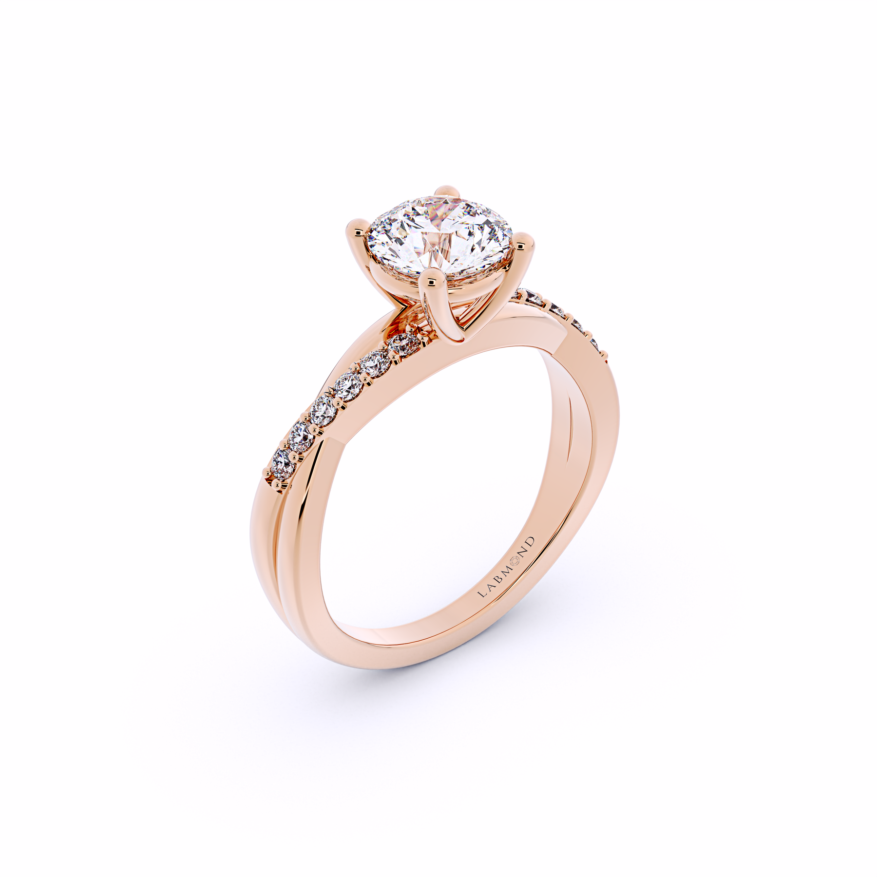 Semi-Twist Round Brilliant Cut Engagement Ring