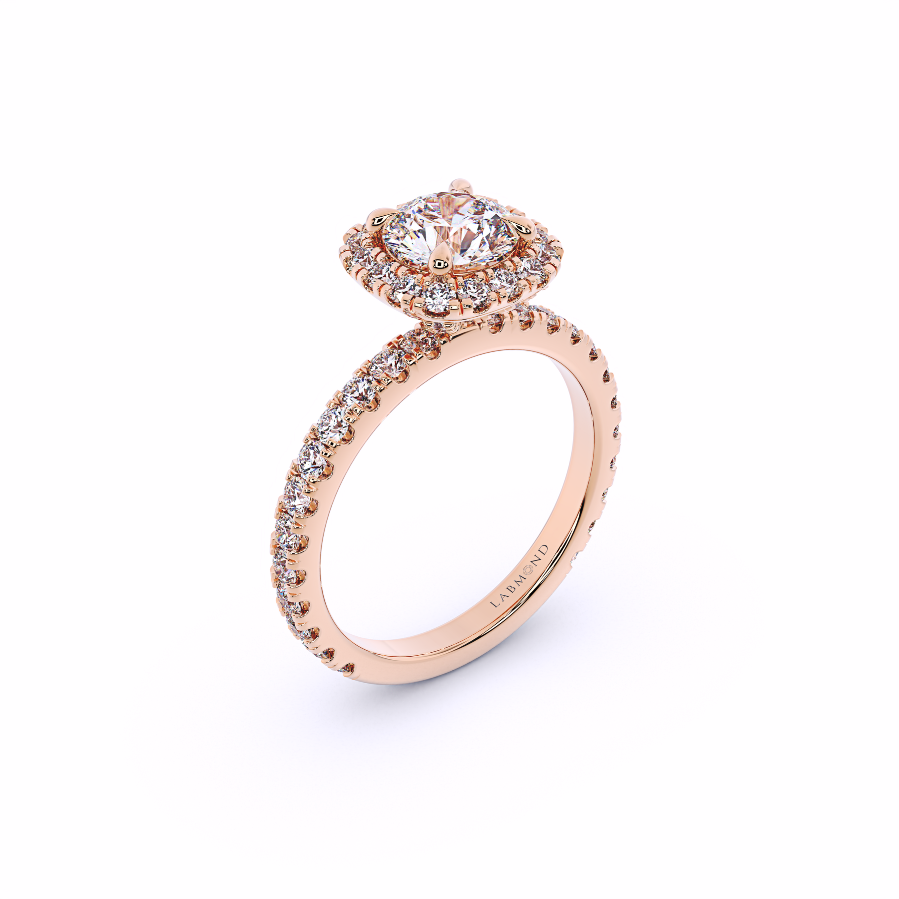 ODYSSEY Thin Round Halo Engagement Ring