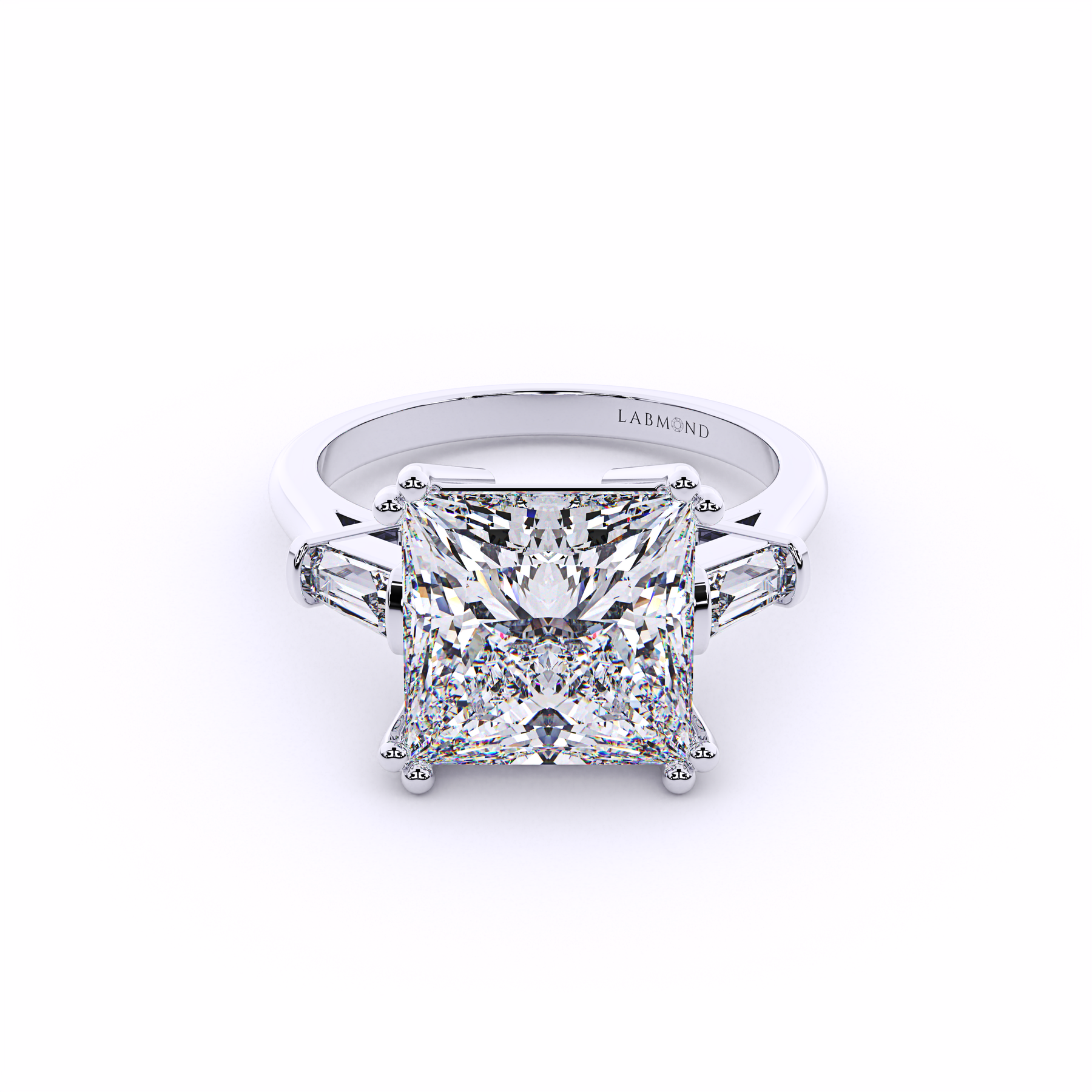 ALLURE Princess Cut Ring with Tapered Baguettes