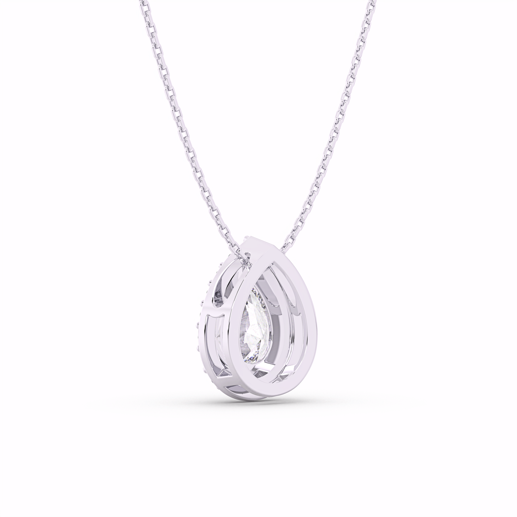 AMELIA Pear Lab Grown Diamond Halo Pendant
