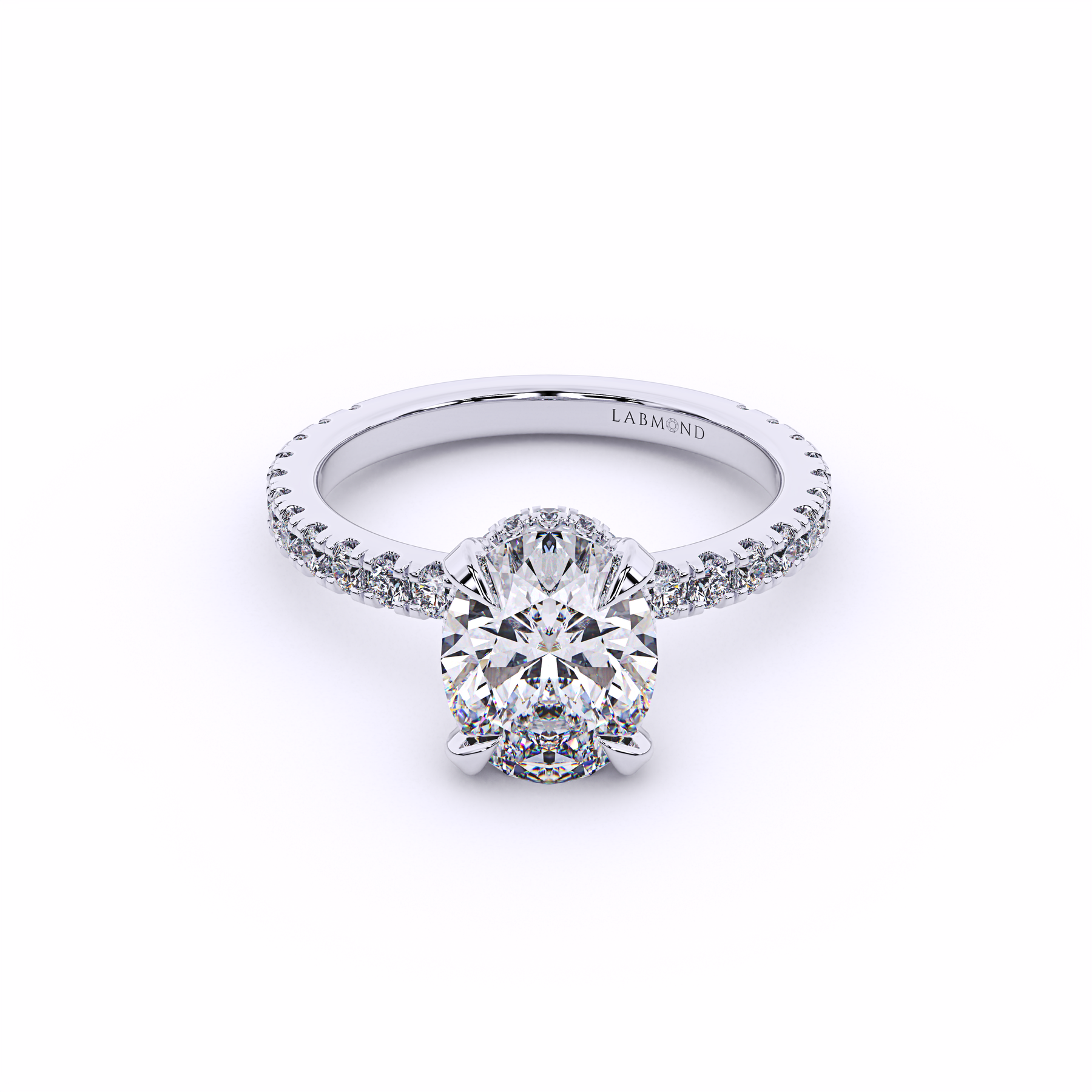 CLAUDIA Oval Hidden Halo Engagement Ring