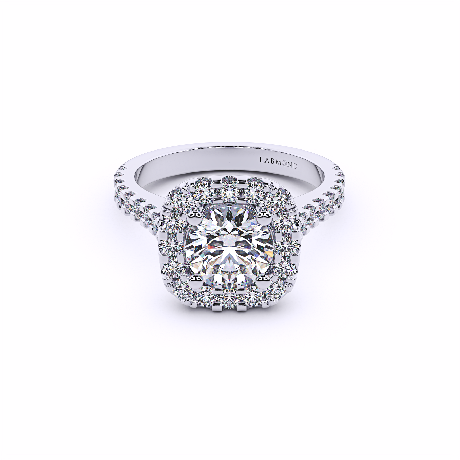ELEMENT Round Cut Cushion Halo Engagement Rings