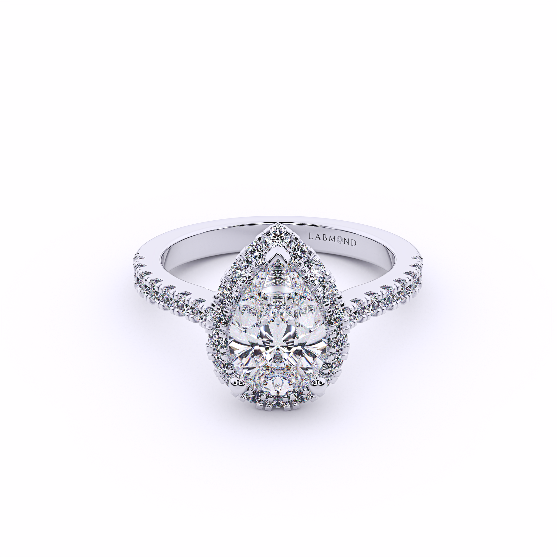 DAWN Pear Shape Halo Engagement Ring