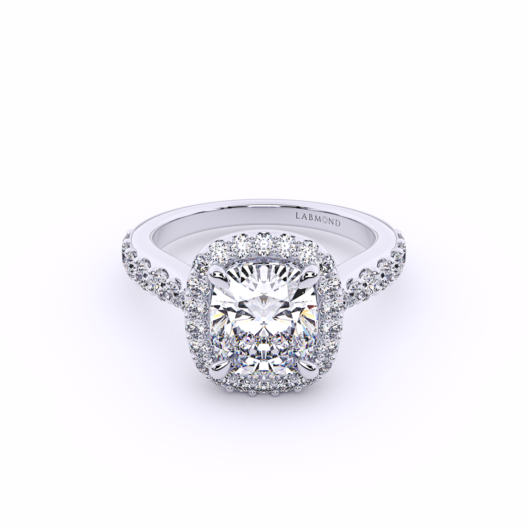 DESTINY Cushion Cut Comfort Halo Engagement Ring
