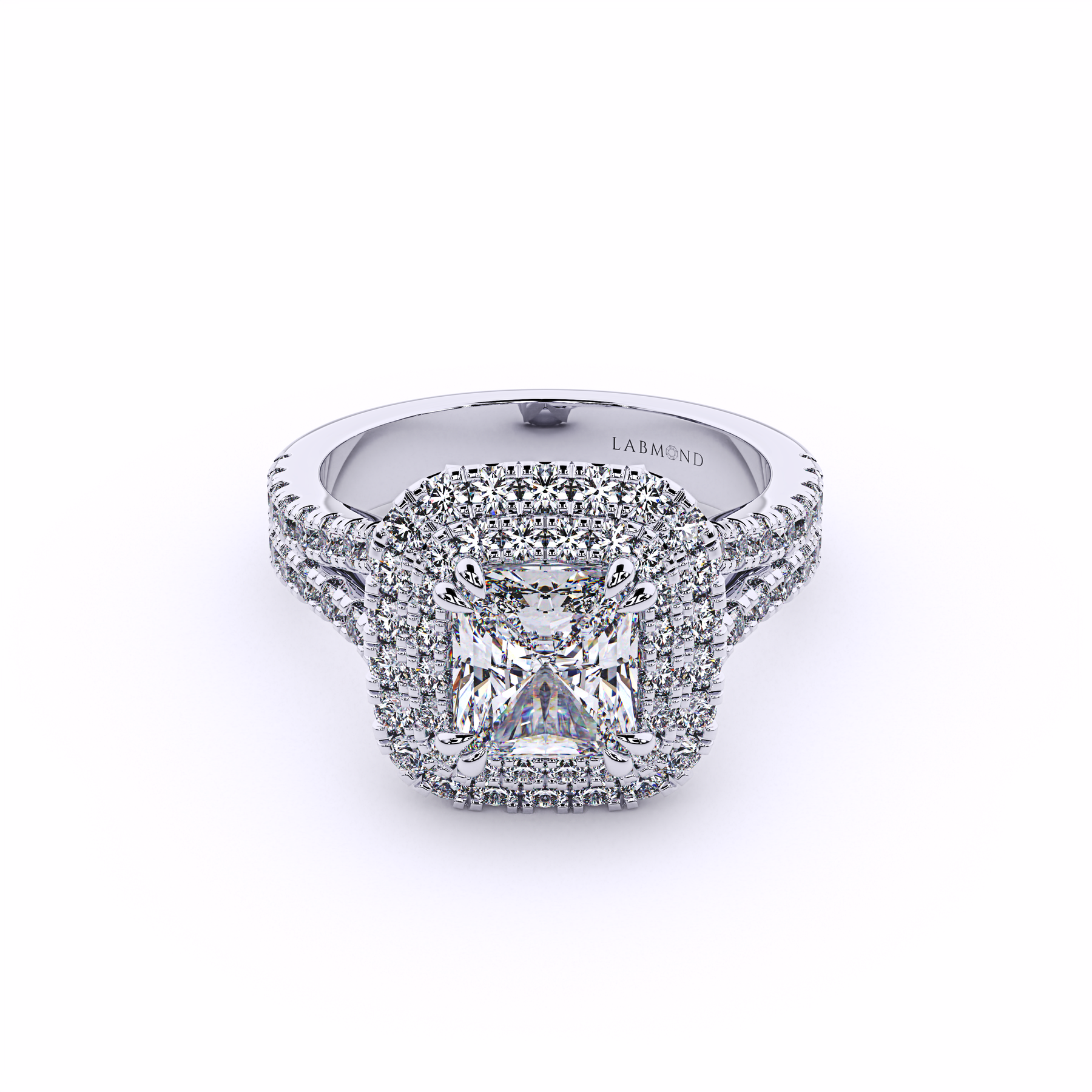 DESTINY Princess Cut Engagement Ring Double Halo