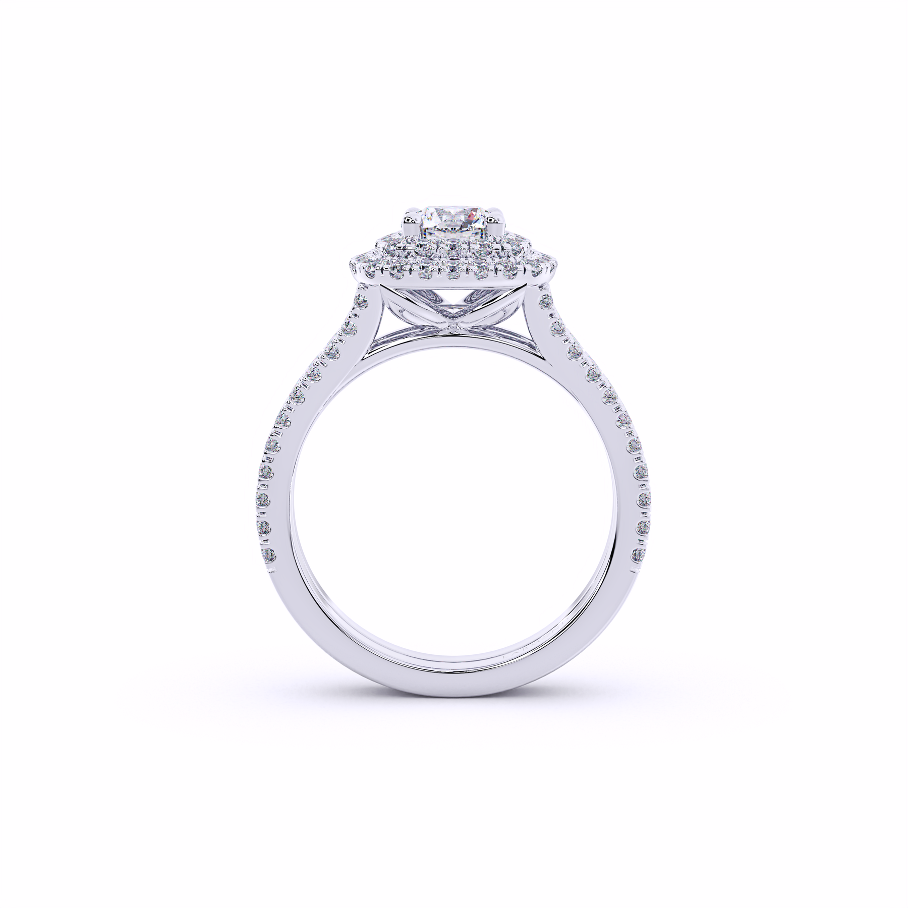 DESTINY Round Double Halo Engagement Ring