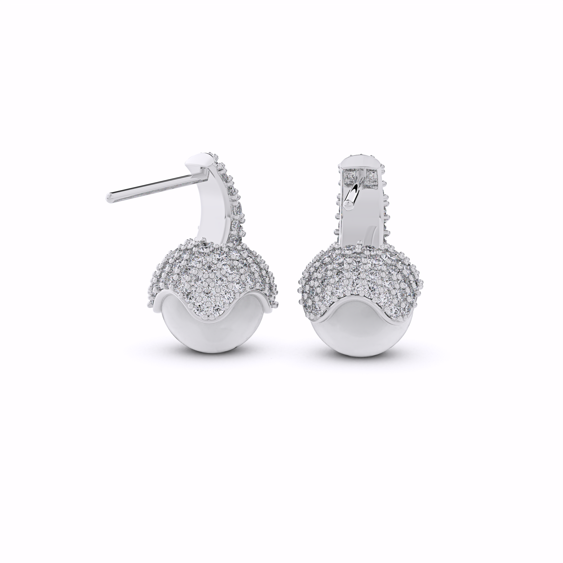 LUNA Diamond and Pearl Drop Earrings