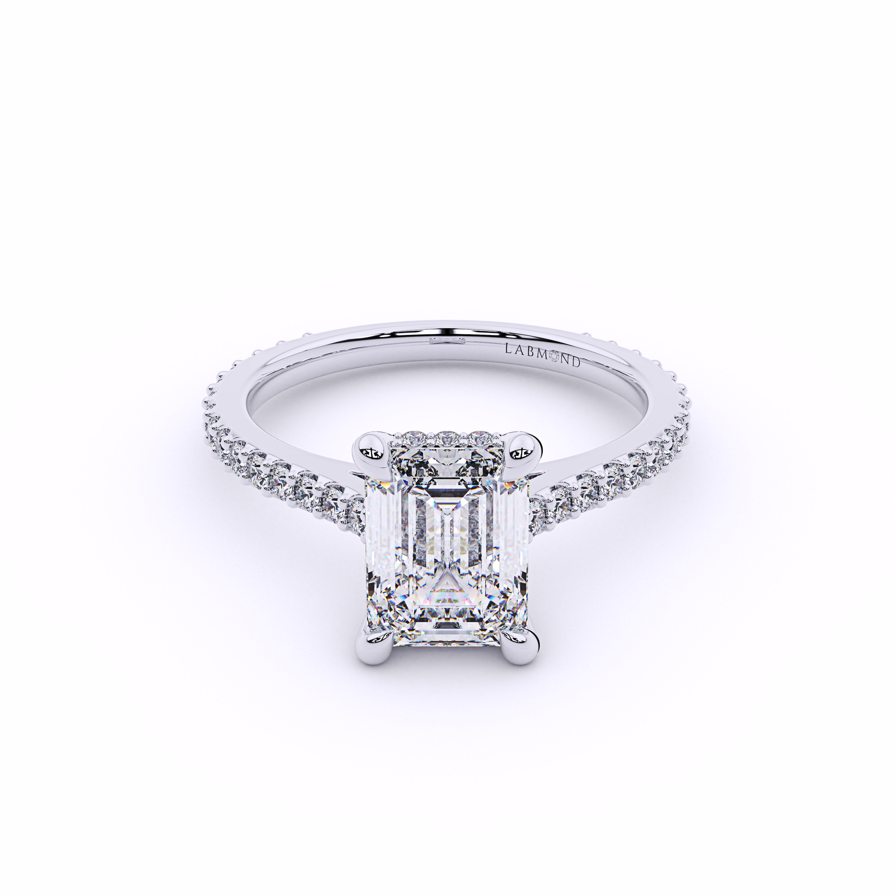 DUKE Emerald Cut Hidden Halo Engagement Ring