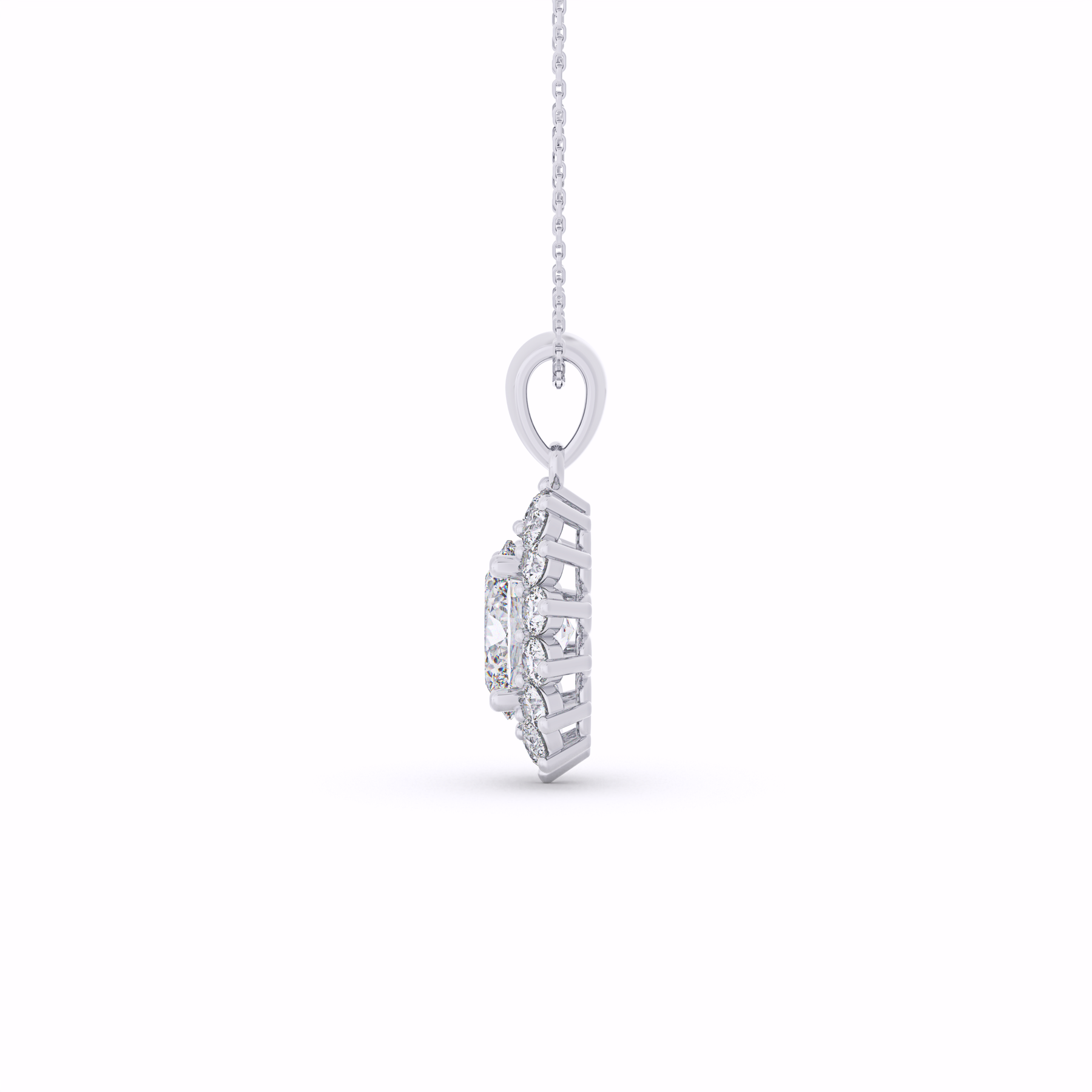 GRACE Lab-Grown Diamond Oval Halo Pendant