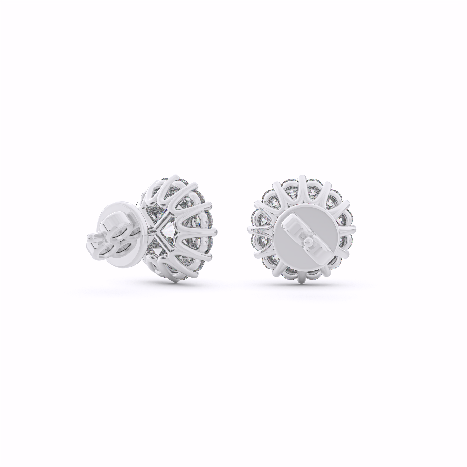 AURORA Halo Diamond Stud Earrings