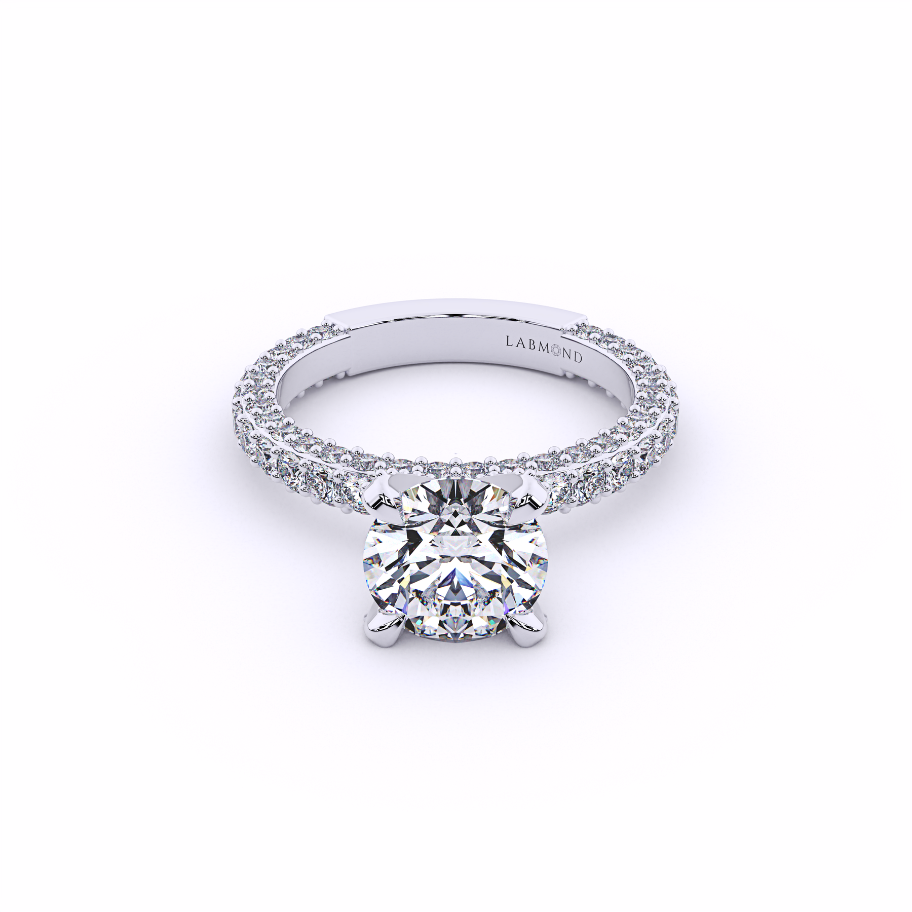 MANGUSTA Round Micro Pavé Solitaire Engagement Ring