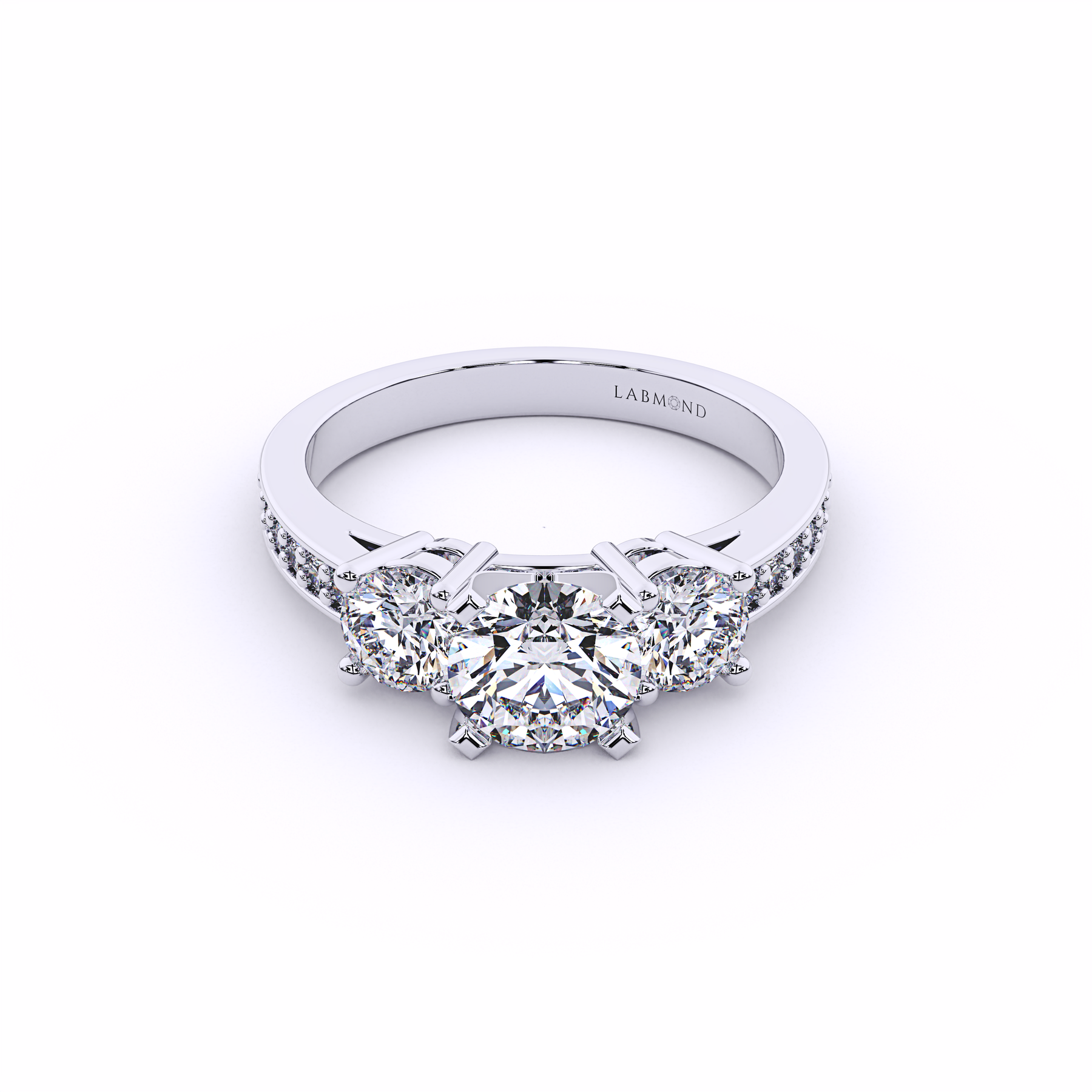 MEGAN Trinity Three Stone Diamond Engagement Ring