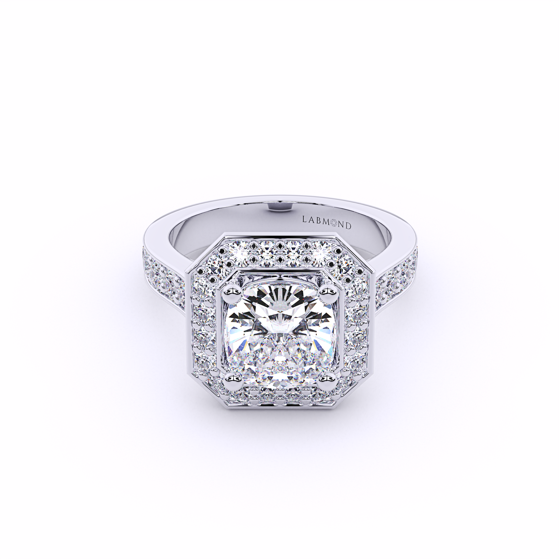 OCTAVE Cushion Comfort Halo Engagement Ring