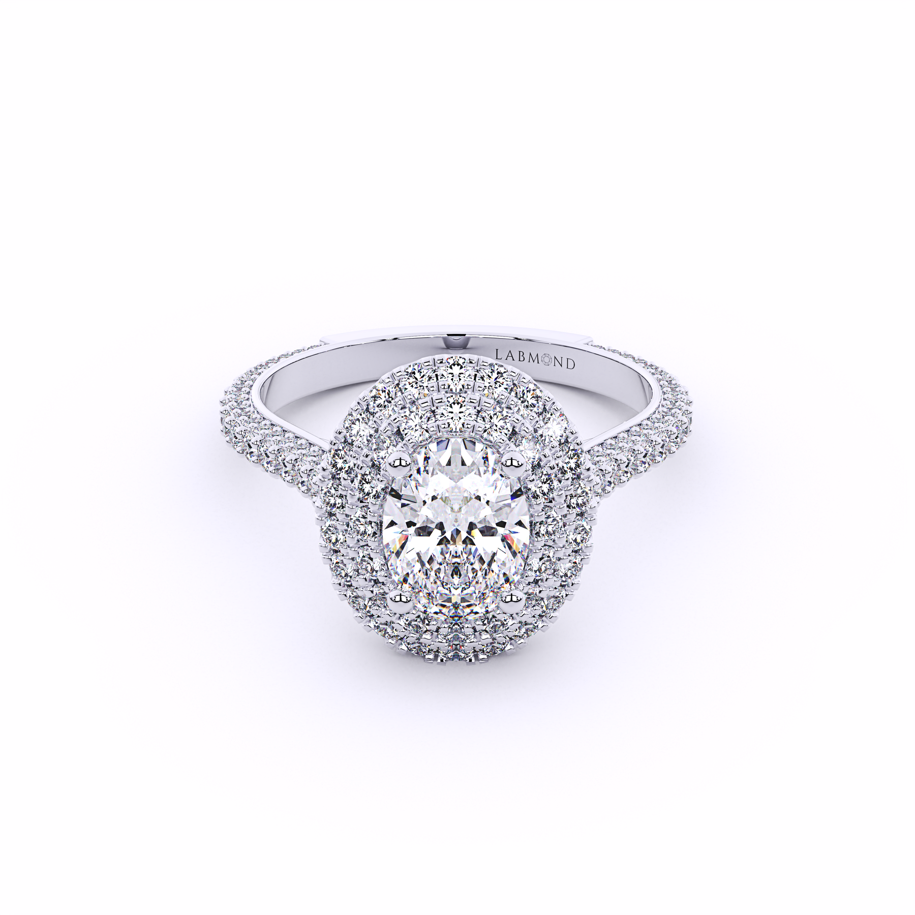 ODYSSEY Oval Double Halo Engagement Ring