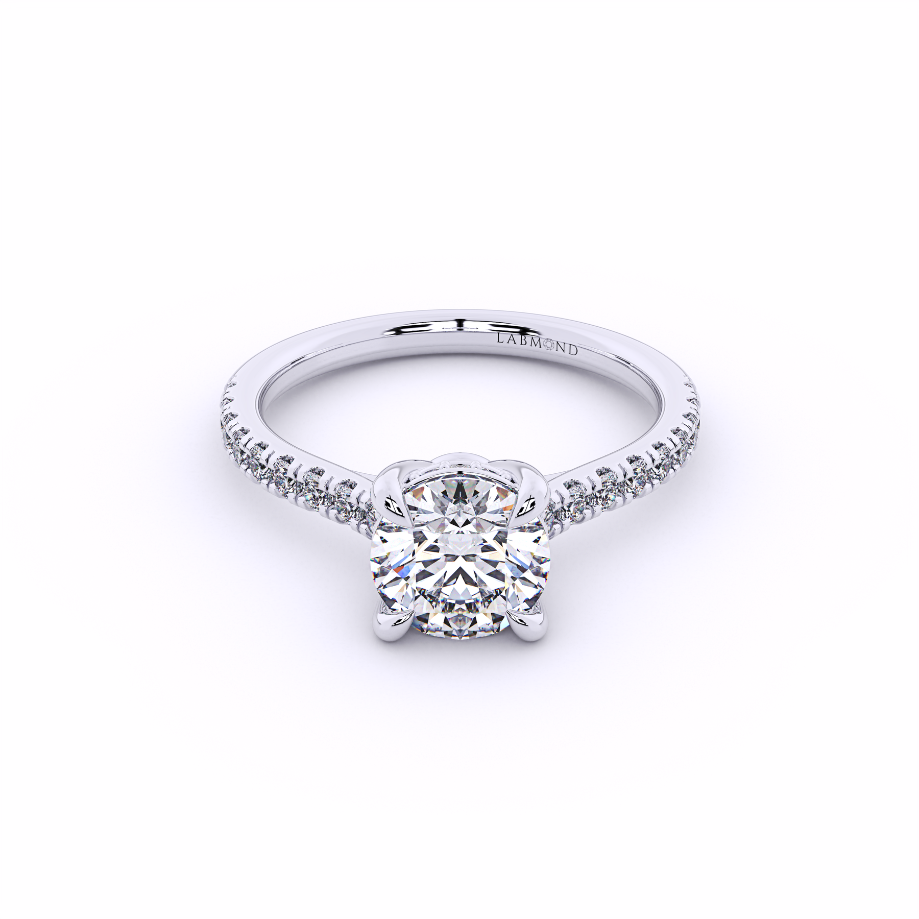 DUKE Round Cut Hidden Halo Engagement Rings