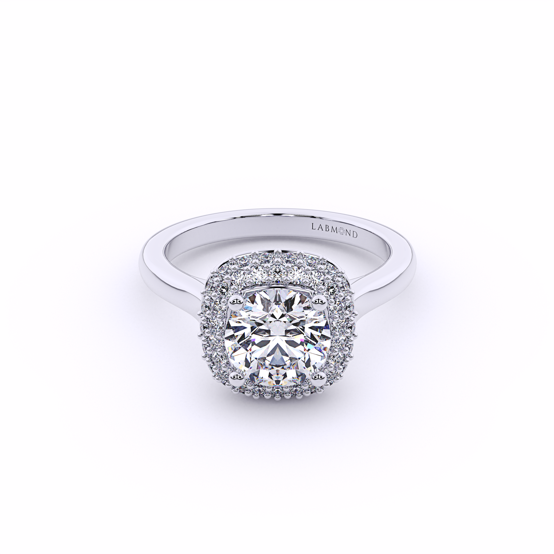 DIVERSION Round Double Halo Engagement Ring