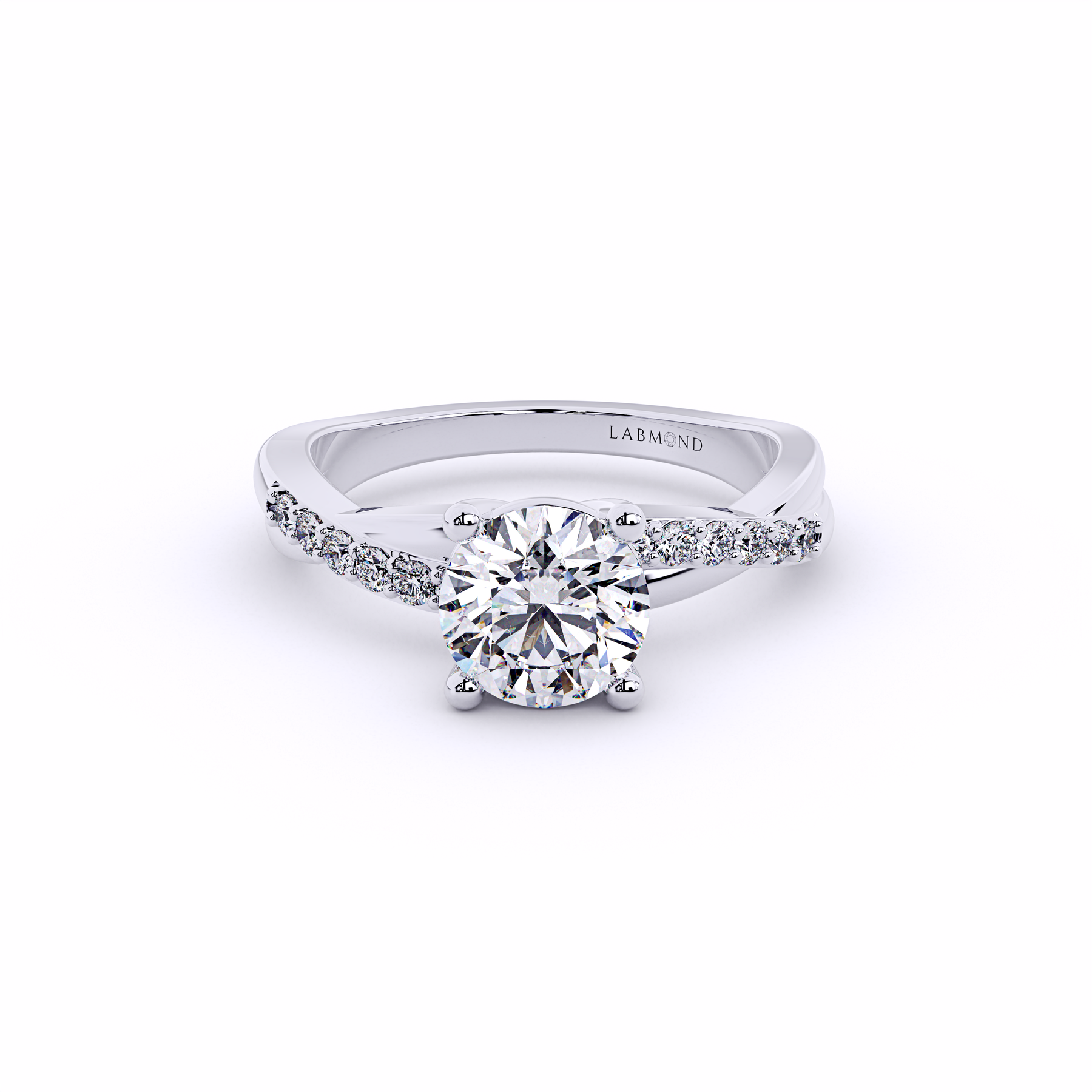 Semi-Twist Round Brilliant Cut Engagement Ring