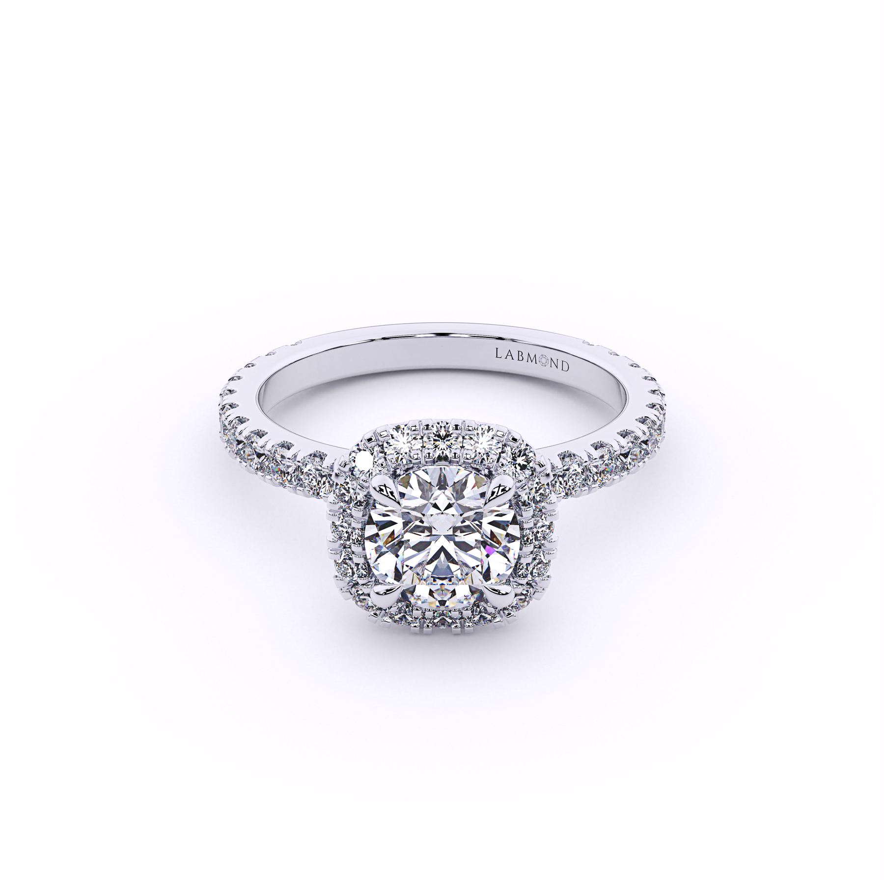 ODYSSEY Thin Round Halo Engagement Ring