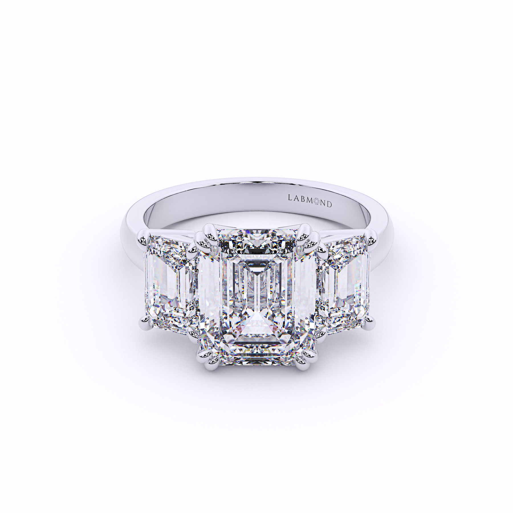 Trinity Emerald Cut Engagement Ring