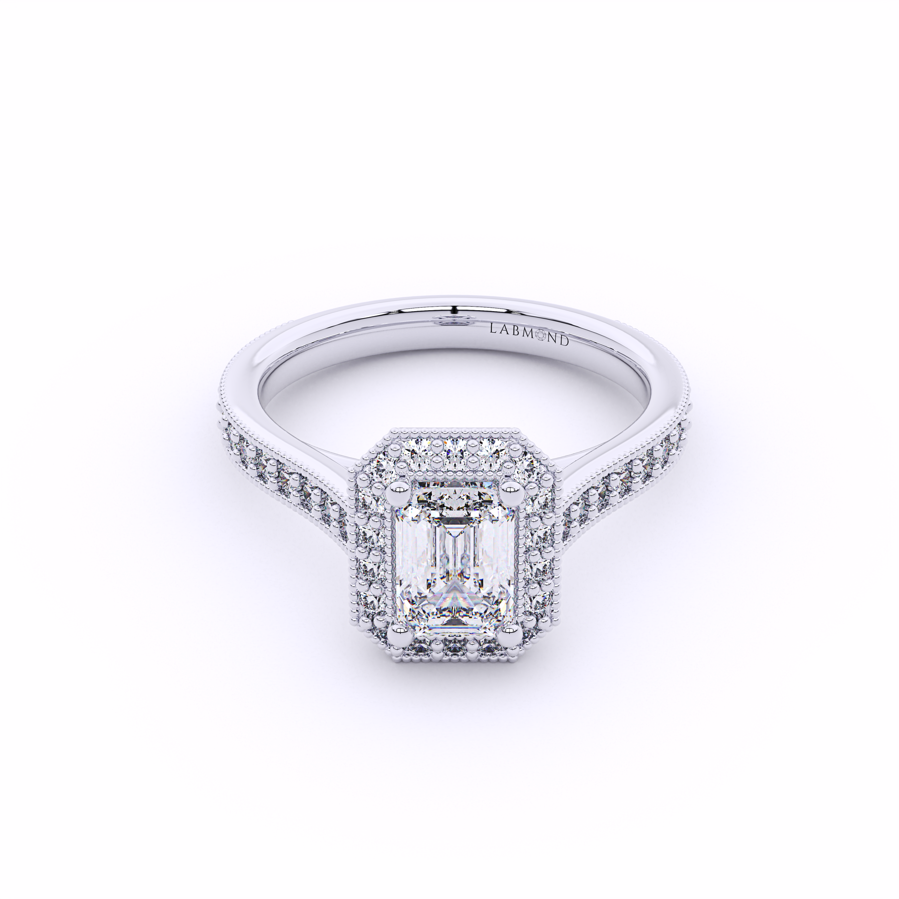 ELEMENT Emerald Cut Halo Engagement Ring