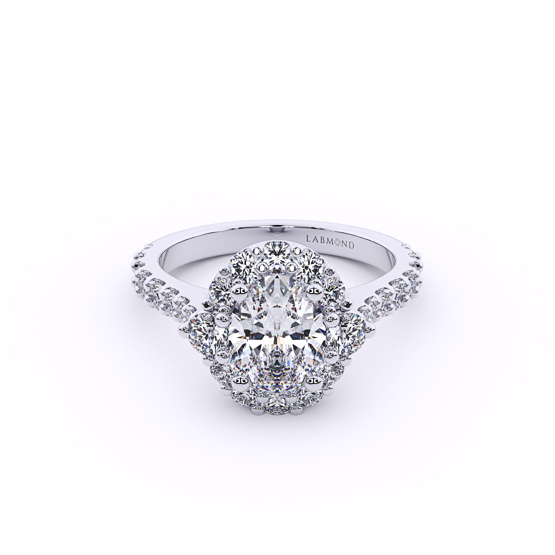 WONDER Oval Diamond Three Stone Engagement Ring