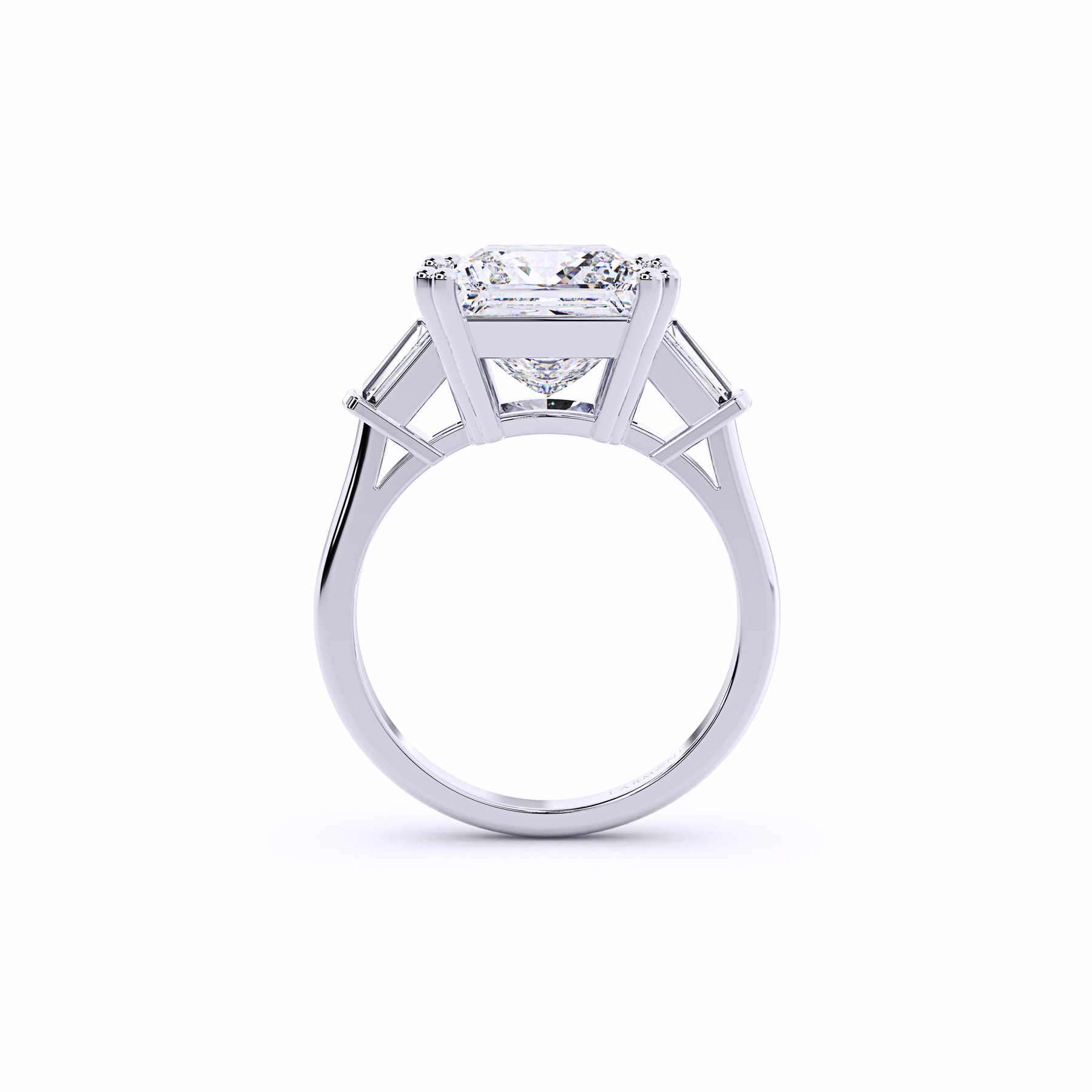 ALLURE Princess Cut Ring with Tapered Baguettes