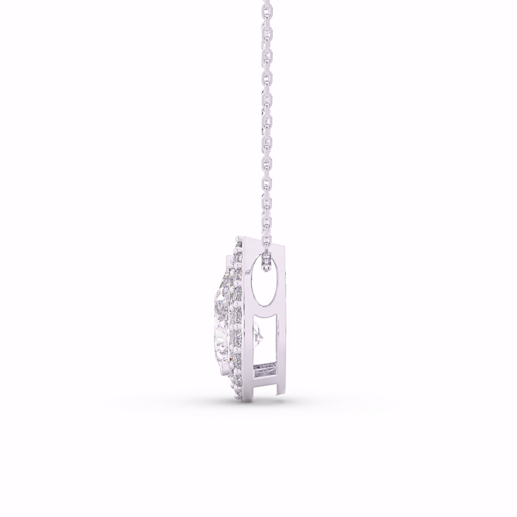 AMELIA Pear Lab Grown Diamond Halo Pendant