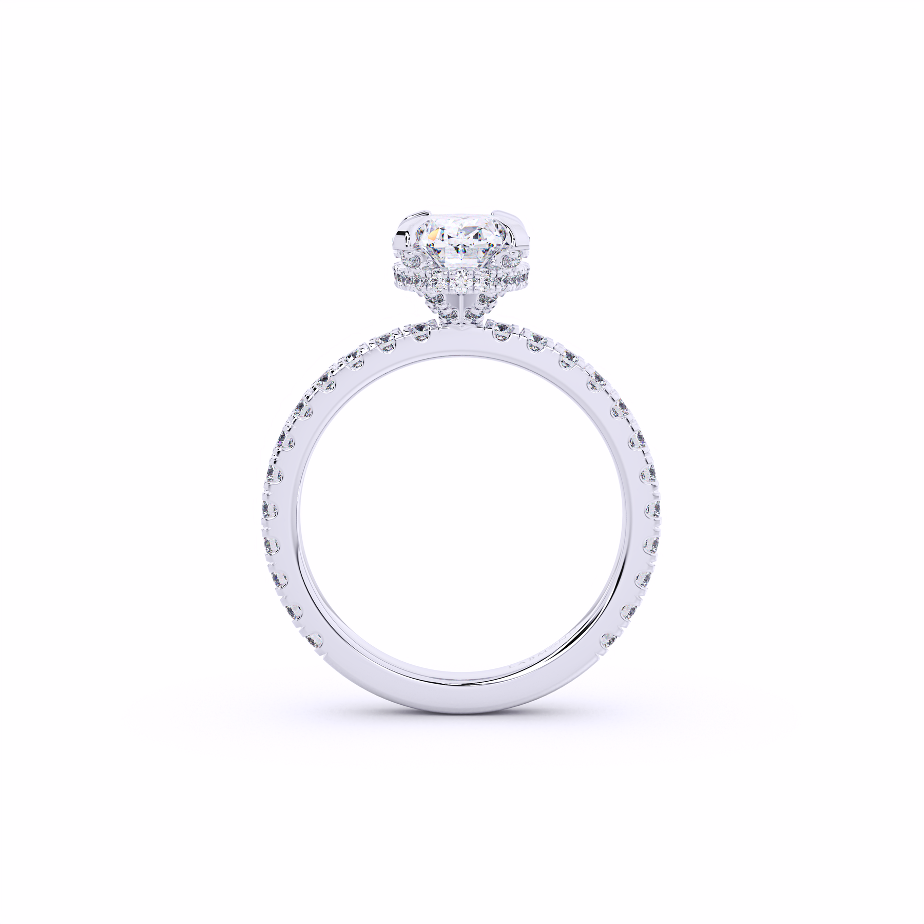 CLAUDIA Oval Hidden Halo Engagement Ring