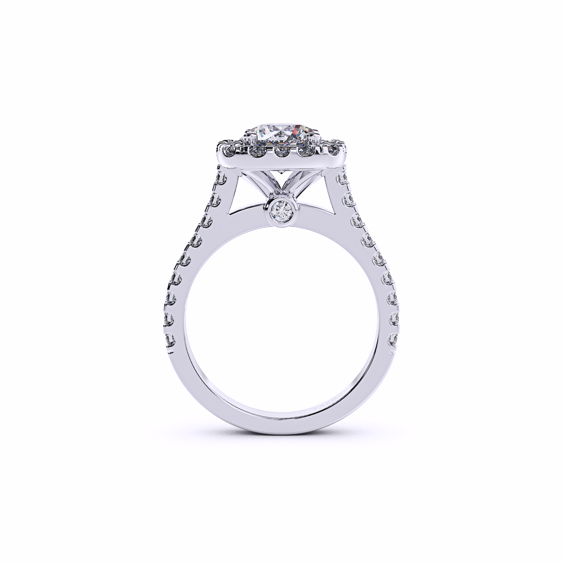 ELEMENT Round Cut Cushion Halo Engagement Rings