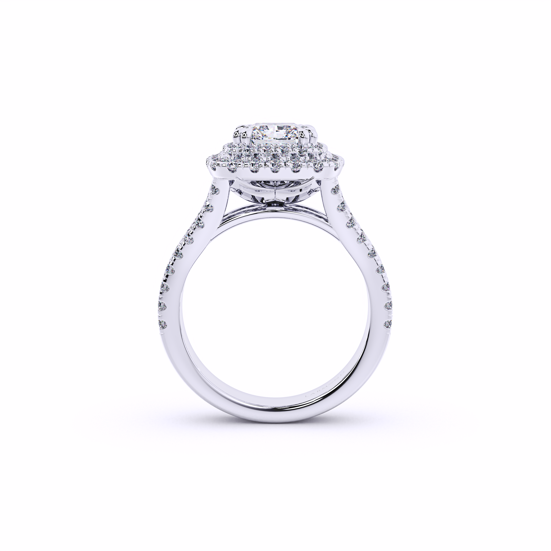 DESTINY Princess Cut Engagement Ring Double Halo