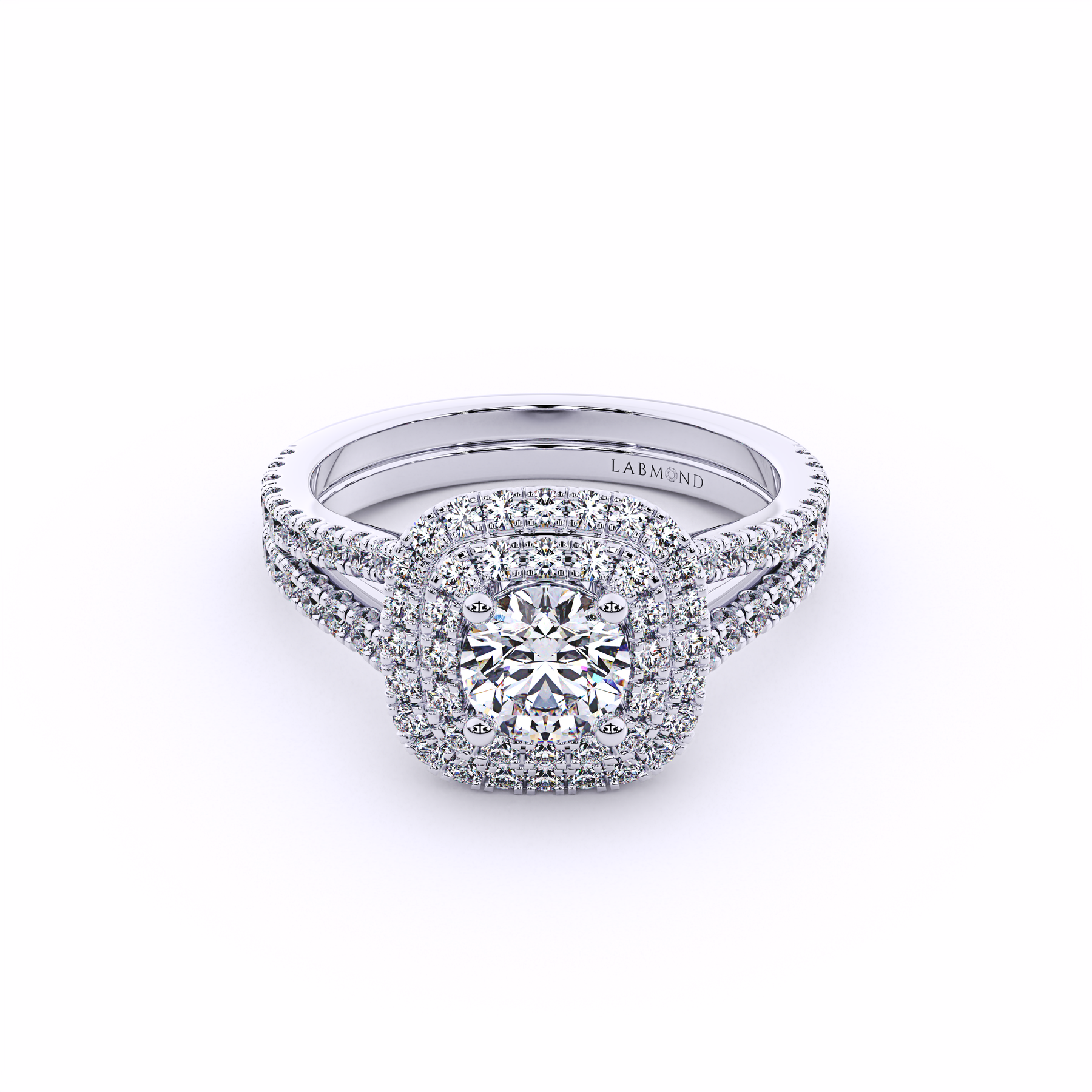 DESTINY Round Double Halo Engagement Ring