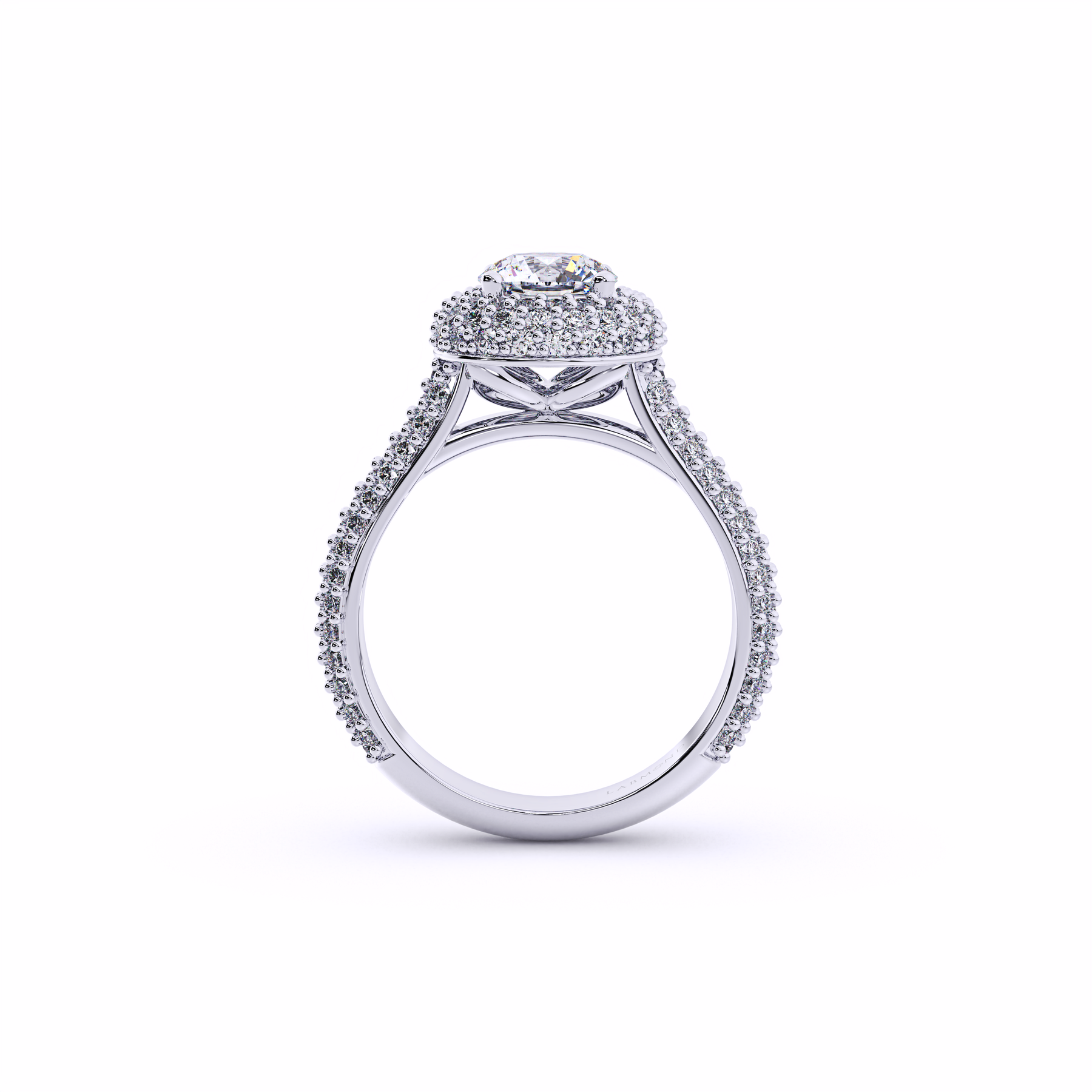 DIVERSION Round Waterfall Halo Engagement Ring