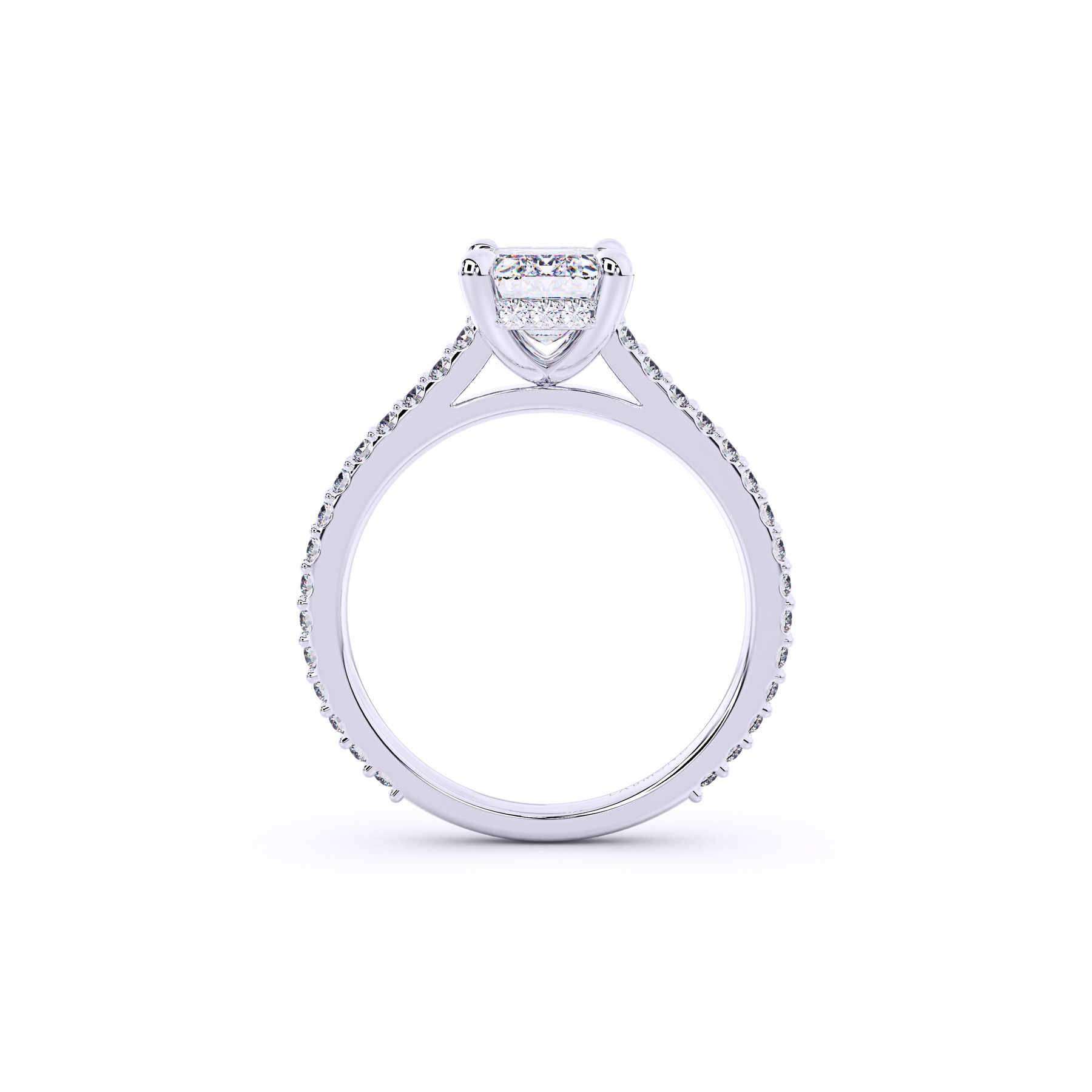 DUKE Emerald Cut Hidden Halo Engagement Ring