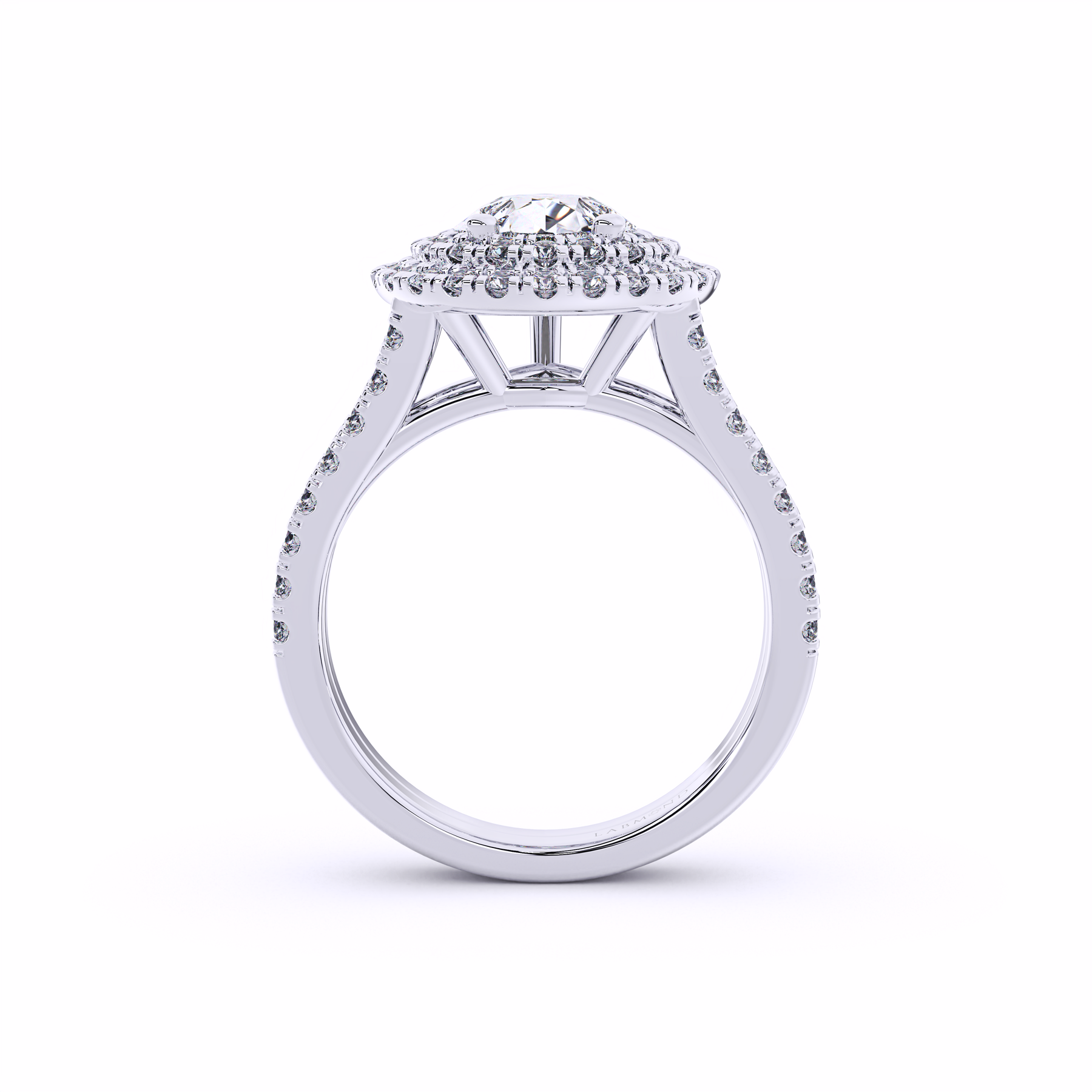 ELIZABETHAN Double Halo Pear Shape Engagement Ring